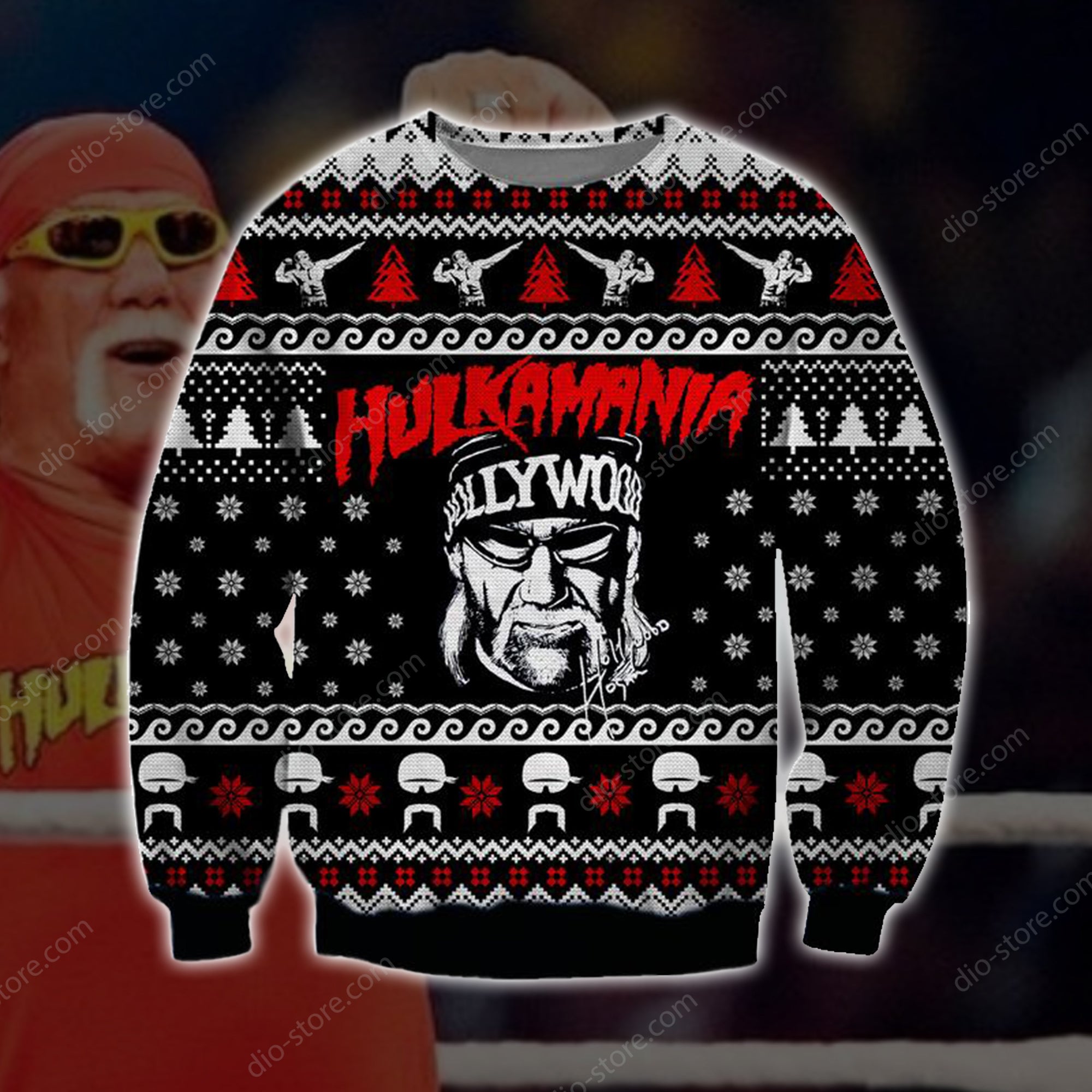 Hulkamania Knitting Pattern 3D Print Ugly Christmas Sweater Hoodie All Over Printed Cint10589 1