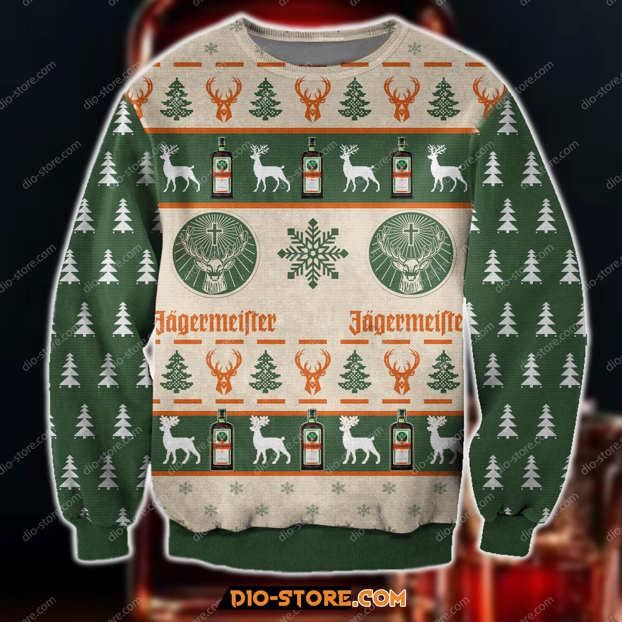 Jagermeister Knitting Pattern 3D All Over Print Ugly Christmas Sweatshirt Hoodie All Over Printed Cint10270