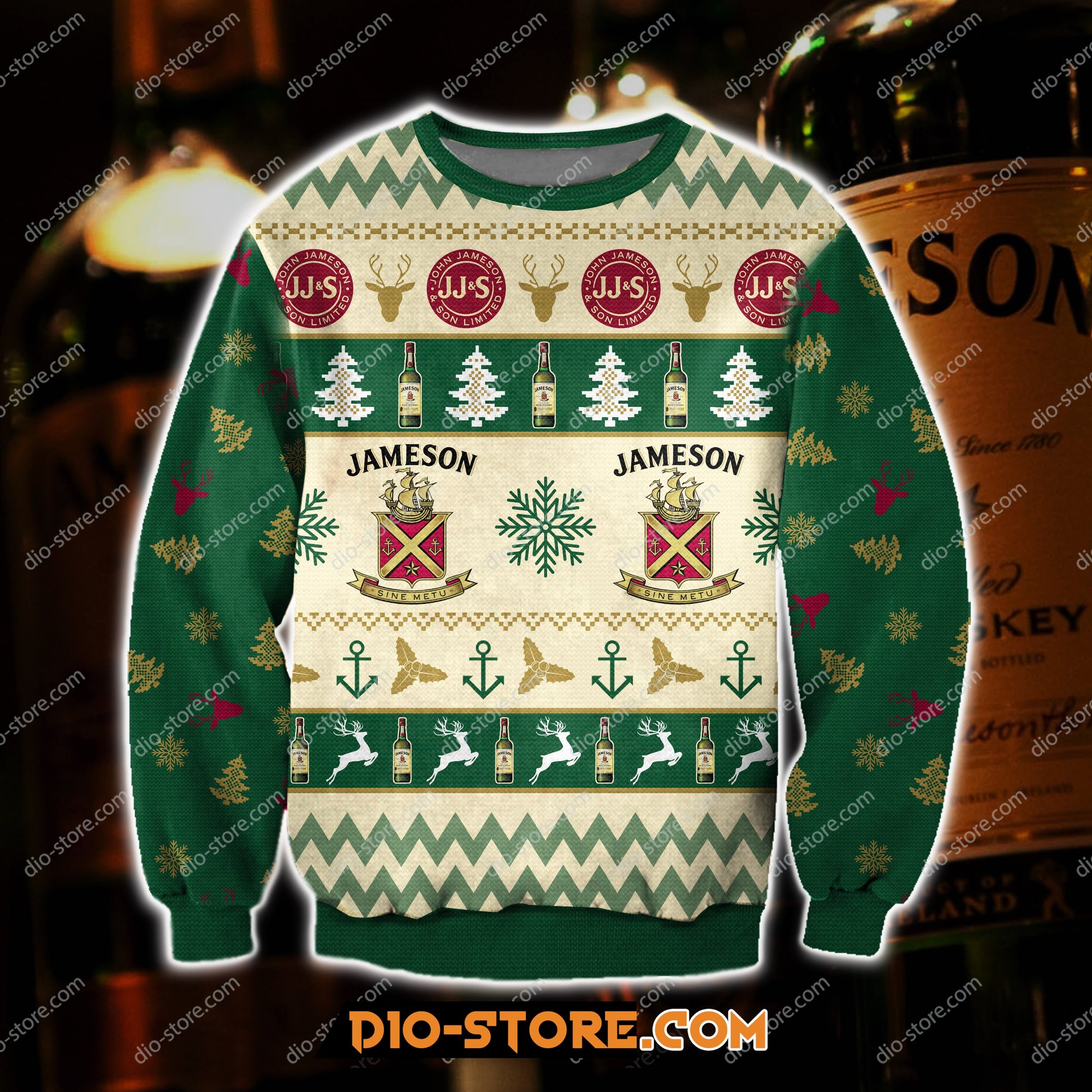 Jameson Whiskey Knitting Pattern 3D Print Ugly Sweater Hoodie All Over Printed Cint10439