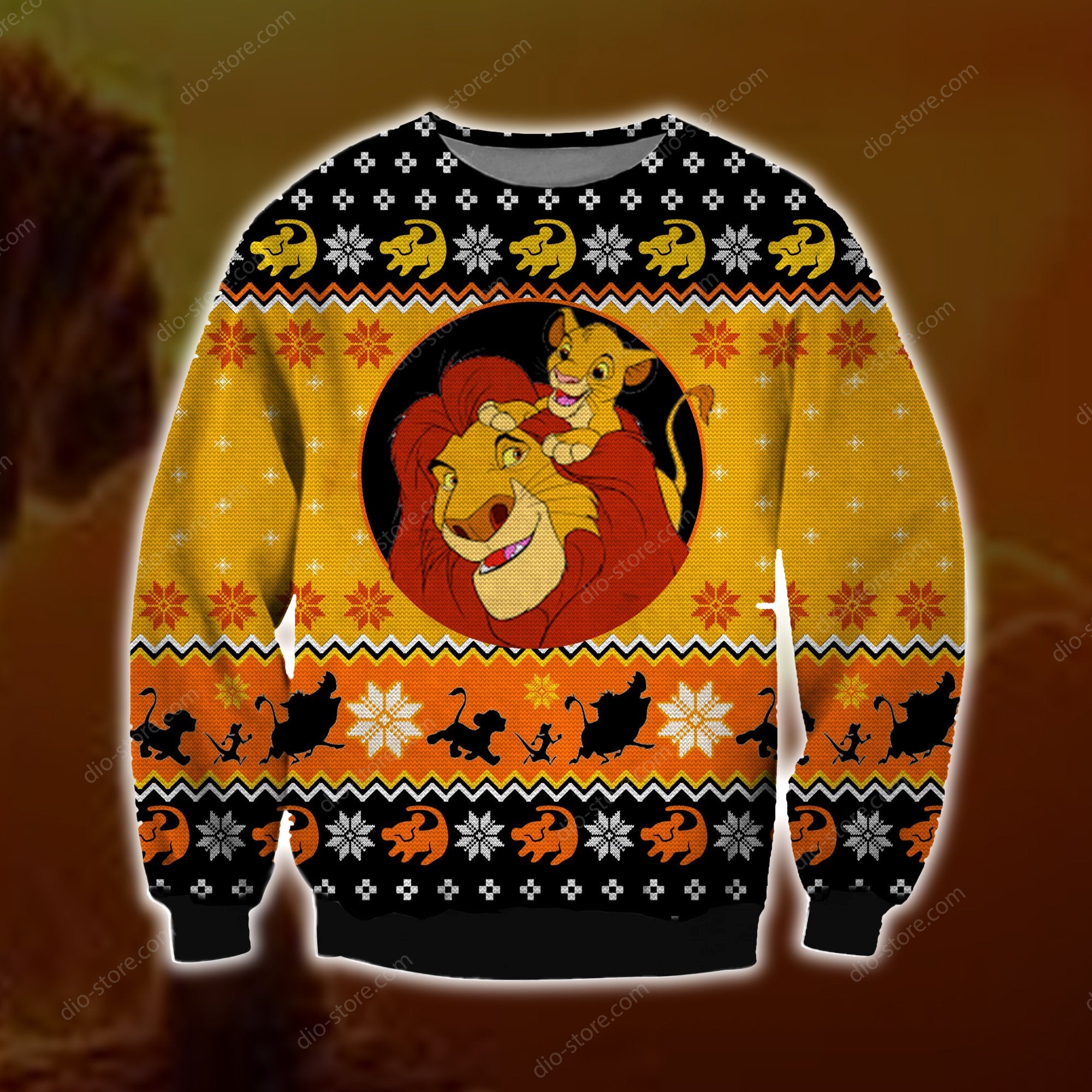 Lion King Knitting Pattern 3D Print Ugly Christmas Sweater Hoodie All Over Printed Cint10617