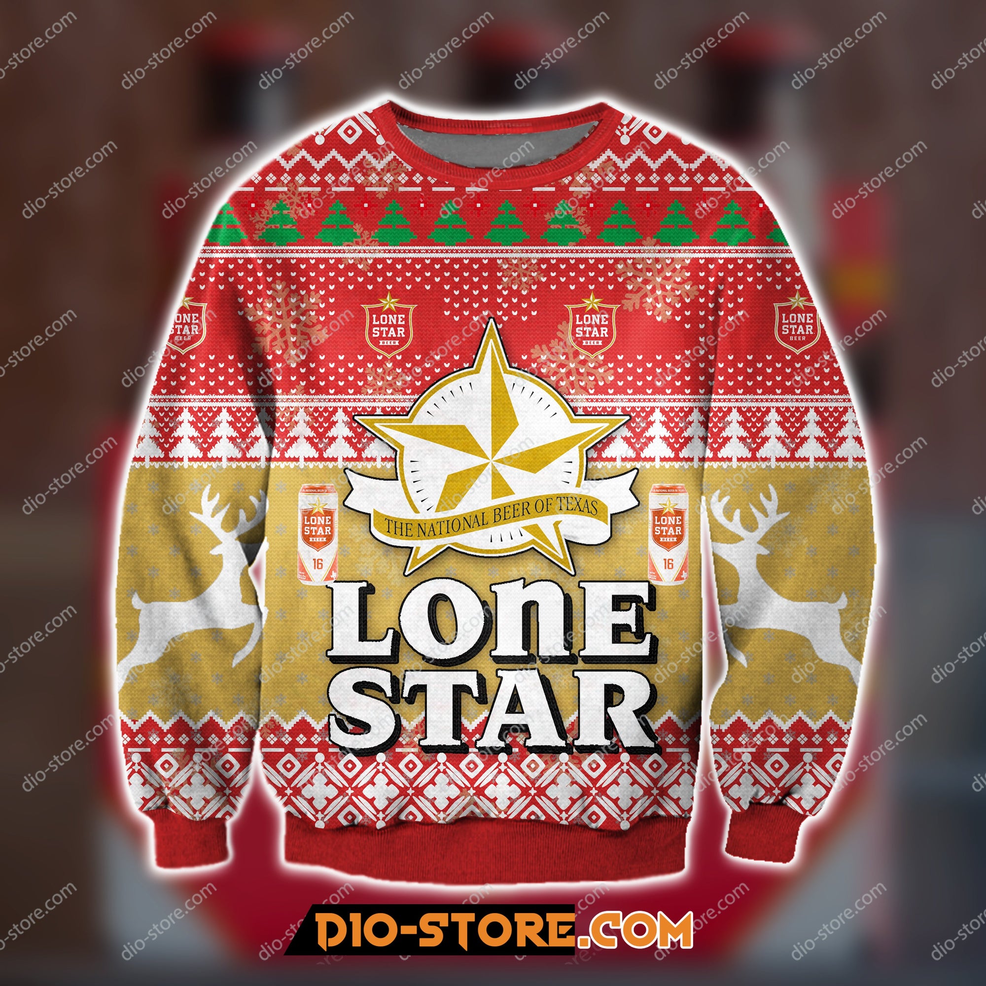 Lonestar Beer Knitting Pattern 3D Print Ugly Sweatshirt Hoodie All Over Printed Cint10408