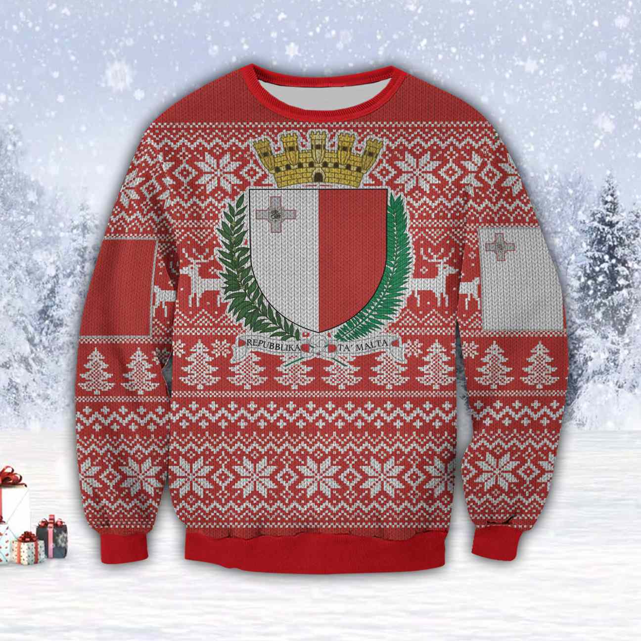 Malta Island Country 3D All Over Print Ugly Christmas Sweater Hoodie All Over Printed Cint10365