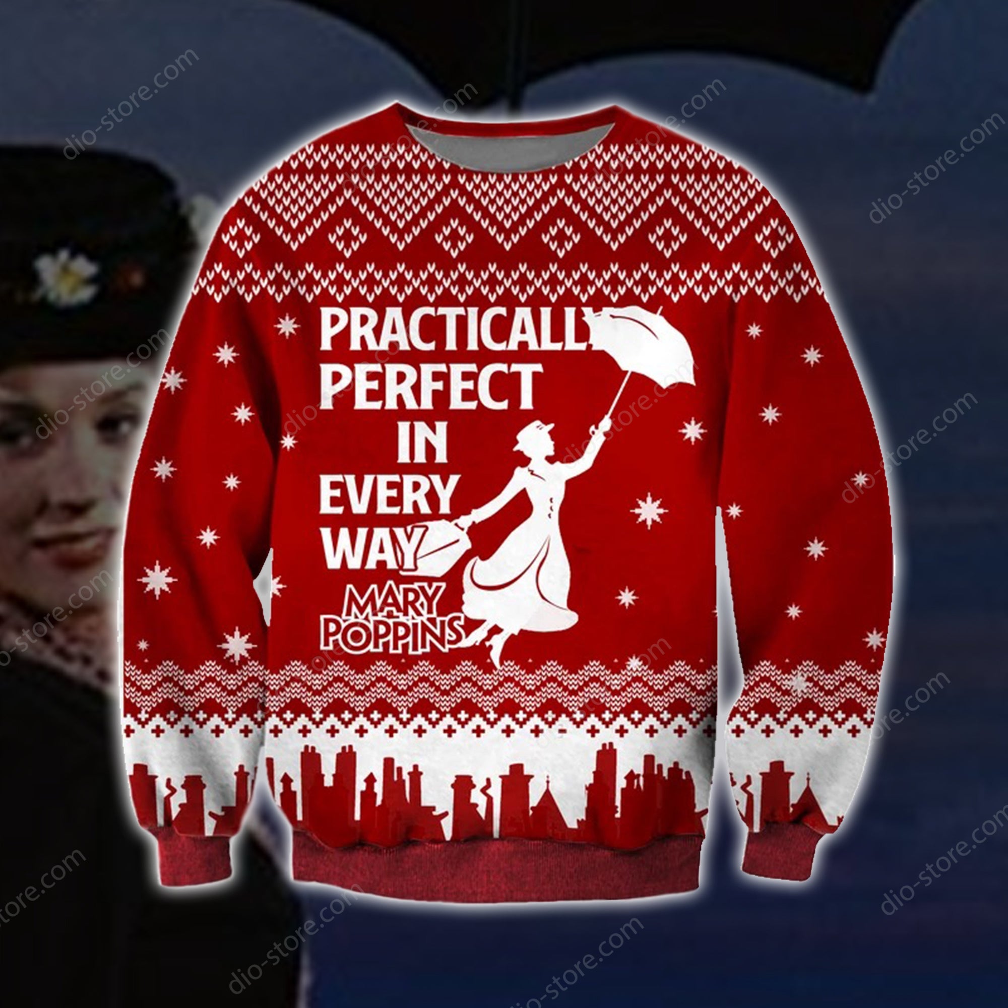 Mary Poppins Knitting Pattern 3D Print Ugly Christmas Sweater Hoodie All Over Printed Cint10707
