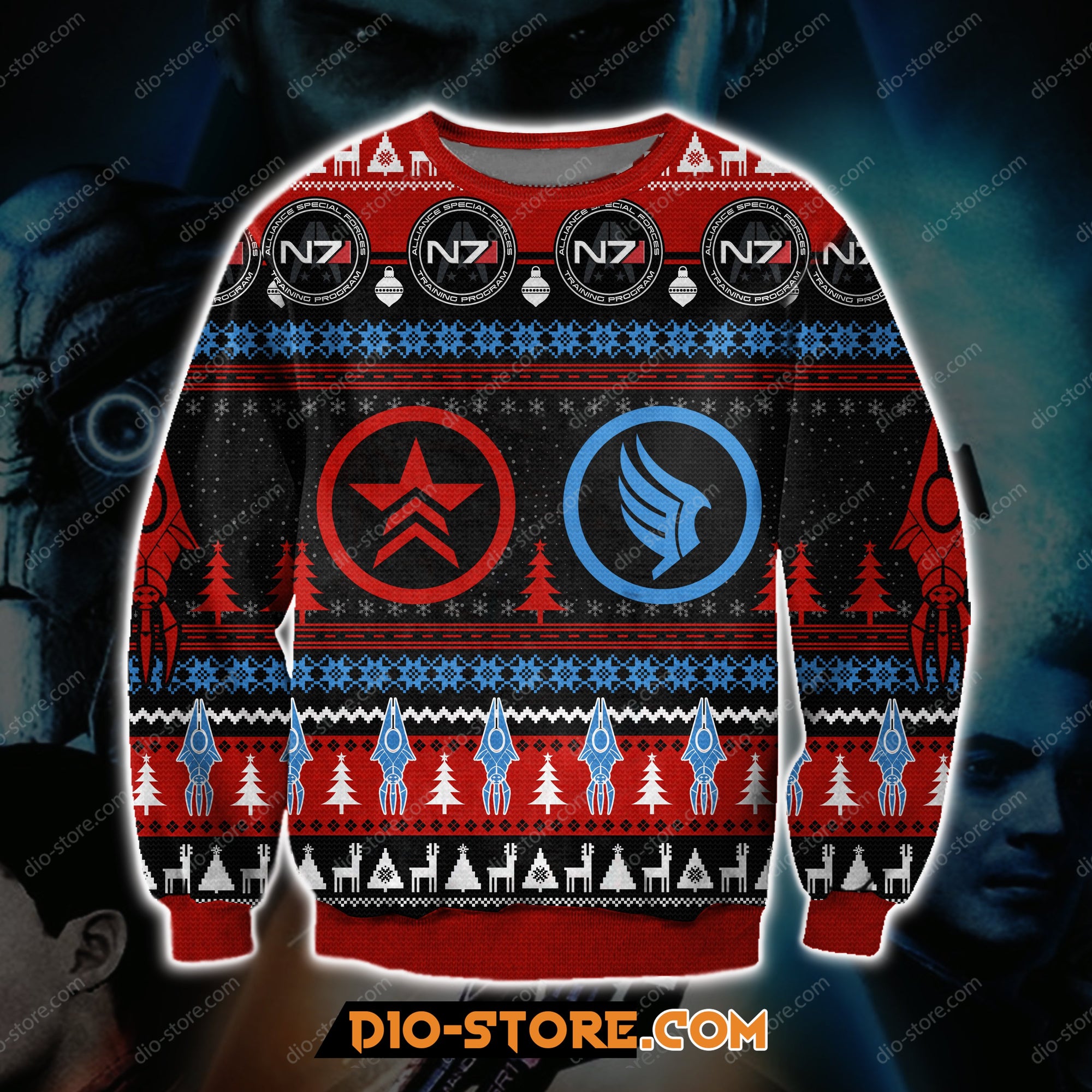 Mass Effect 3D Print Ugly Christmas Sweatshirt Hoodie All Over Printed Cint10040