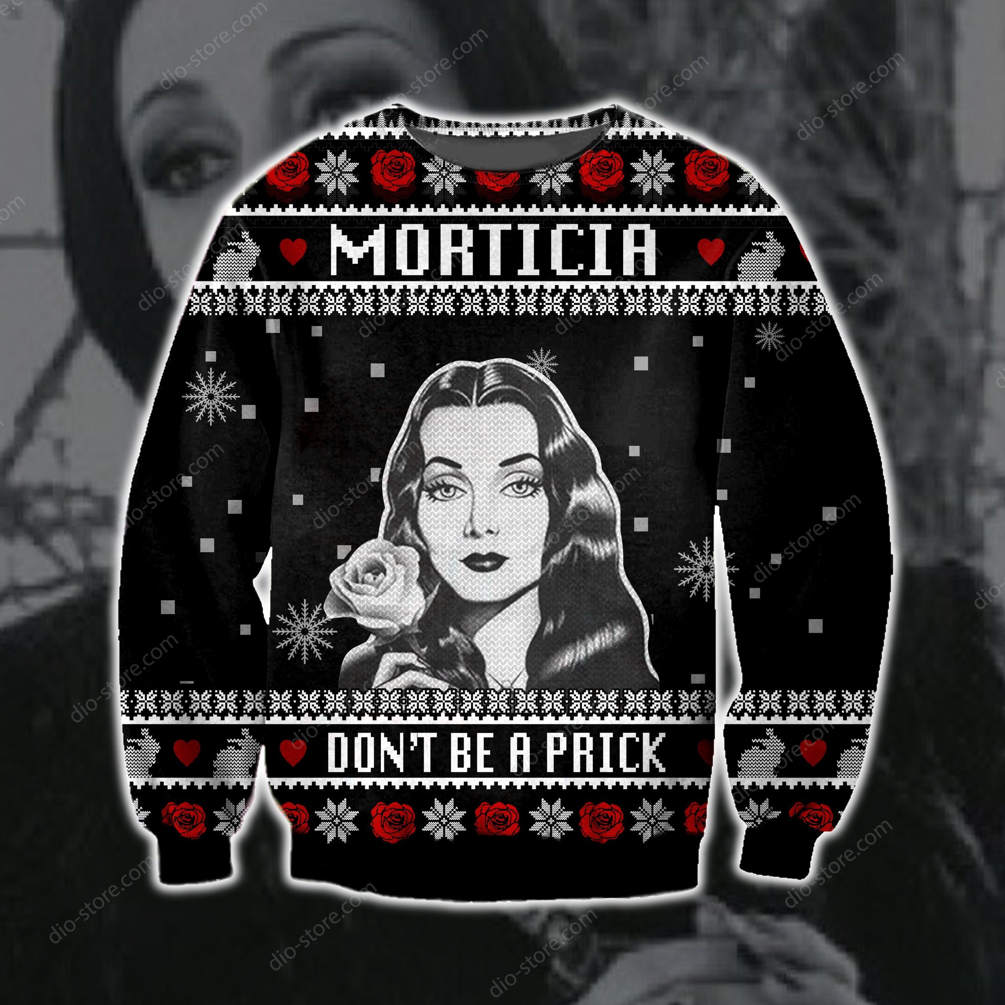 Morticia Dont Be A Prick Knitting Pattern 3D Print Ugly Sweater Hoodie All Over Printed Cint10518