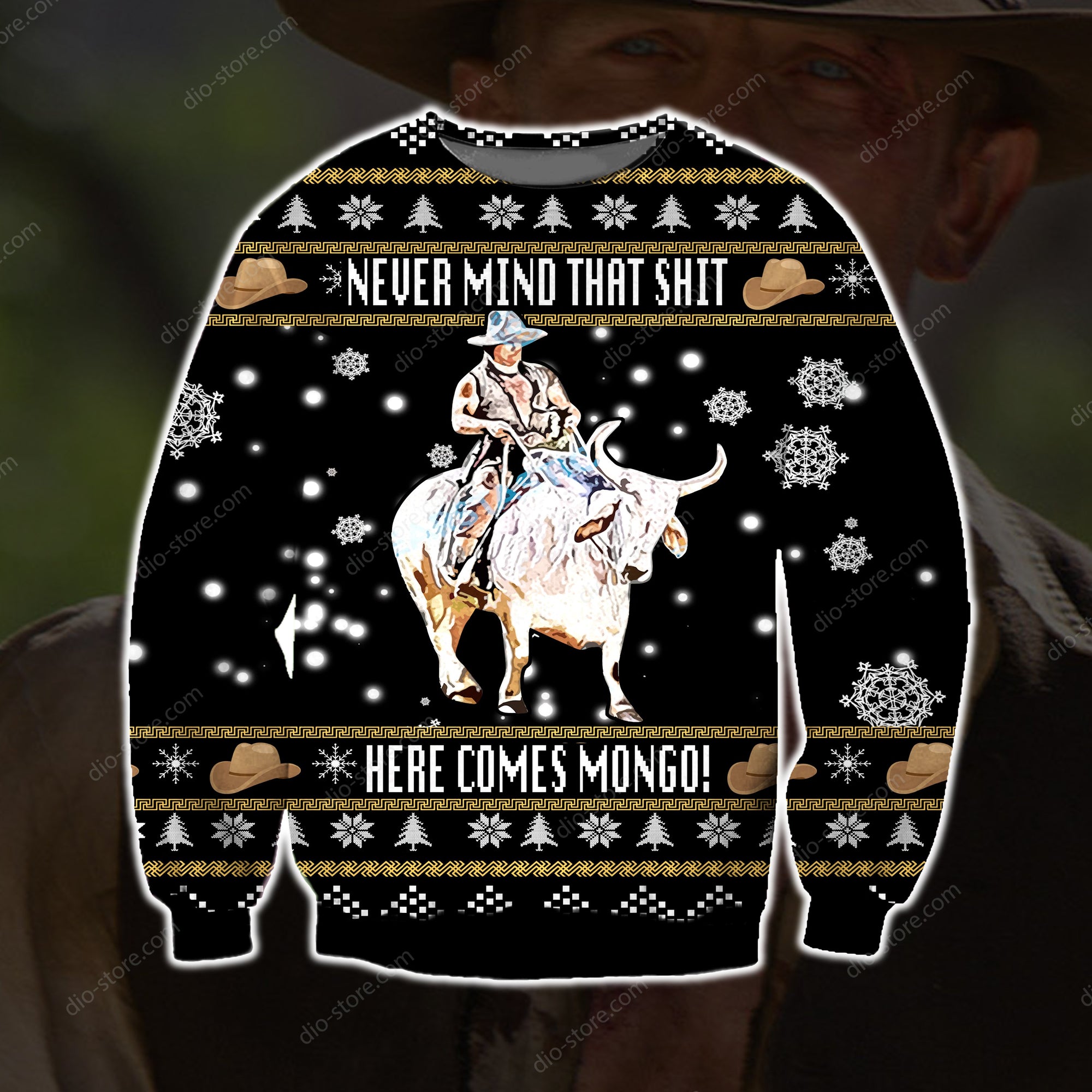 Nevermind That Shit Here Comes Mongo Knitting Pattern 3D Print Ugly Sweater Hoodie All Over Printed Cint10549