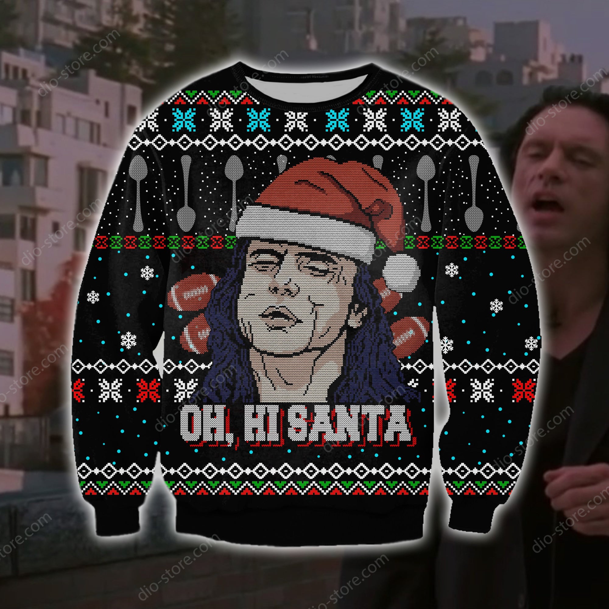 Oh Hi Santa Knitting Pattern 3D Print Ugly Sweater Hoodie All Over Printed Cint10571