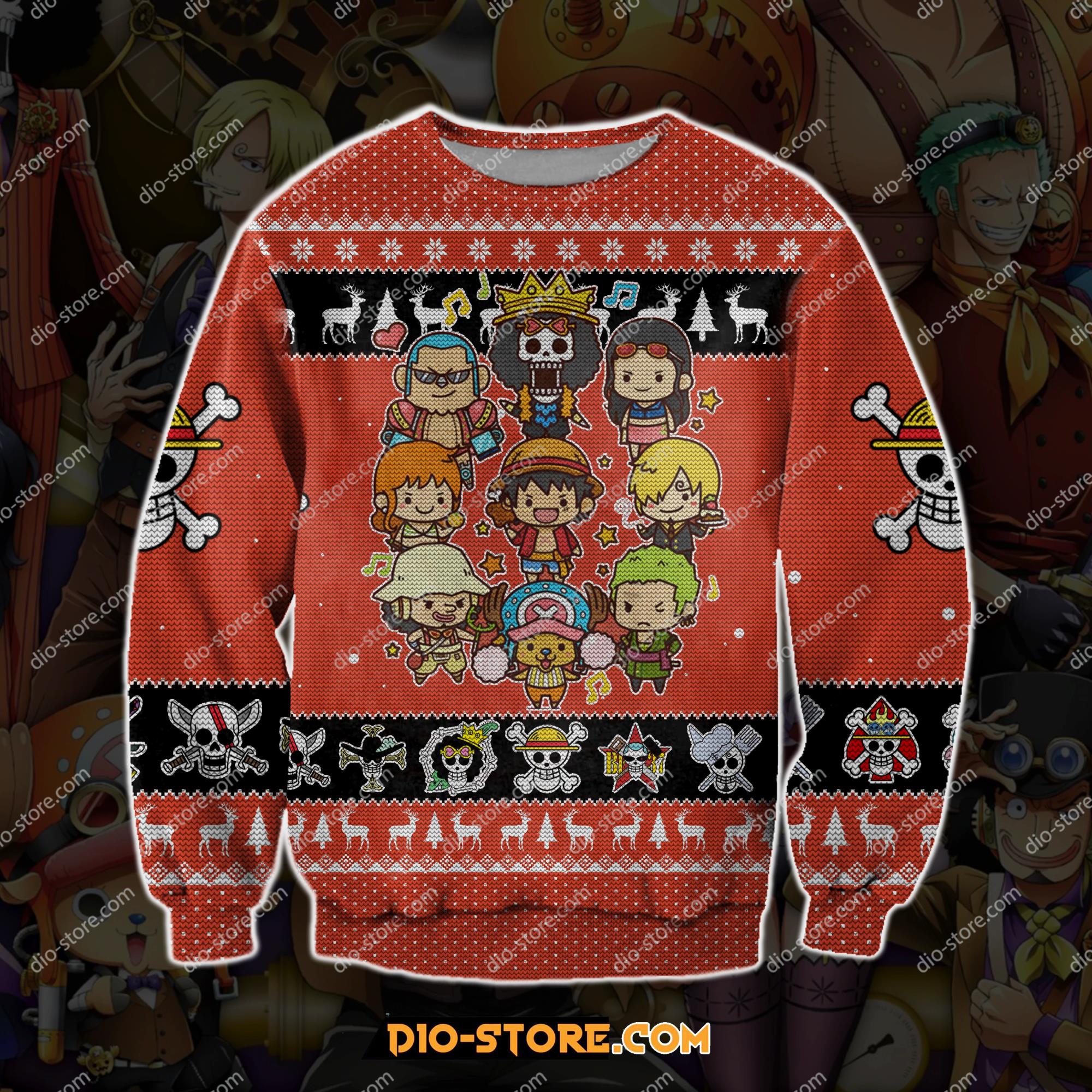 One Piece 3D Knitting Pattern Print Ugly Christmas Sweater Hoodie All Over Printed Cint10149