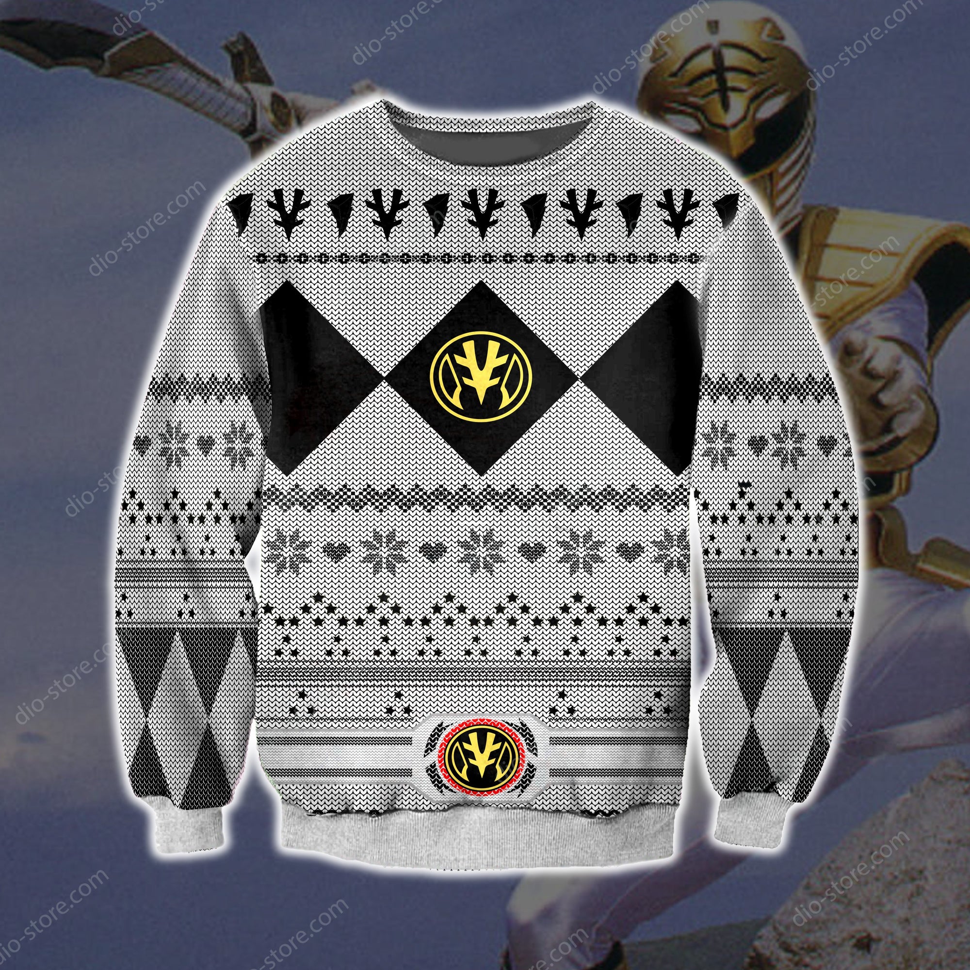 Power Rangers Knitting Pattern 3D Print Ugly Sweater Hoodie All Over Printed Cint10471