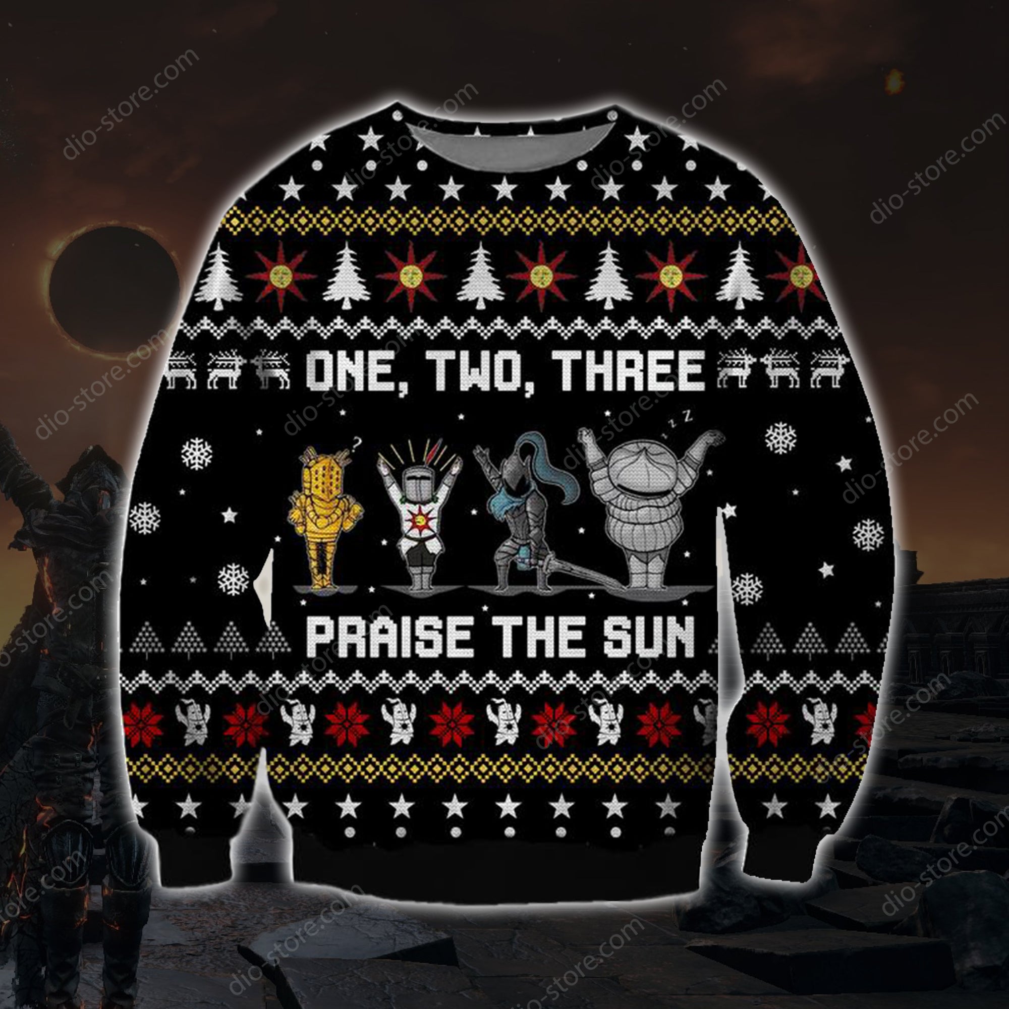Praise The Sun Knitting Pattern 3D Print Ugly Christmas Sweater Hoodie All Over Printed Cint10587