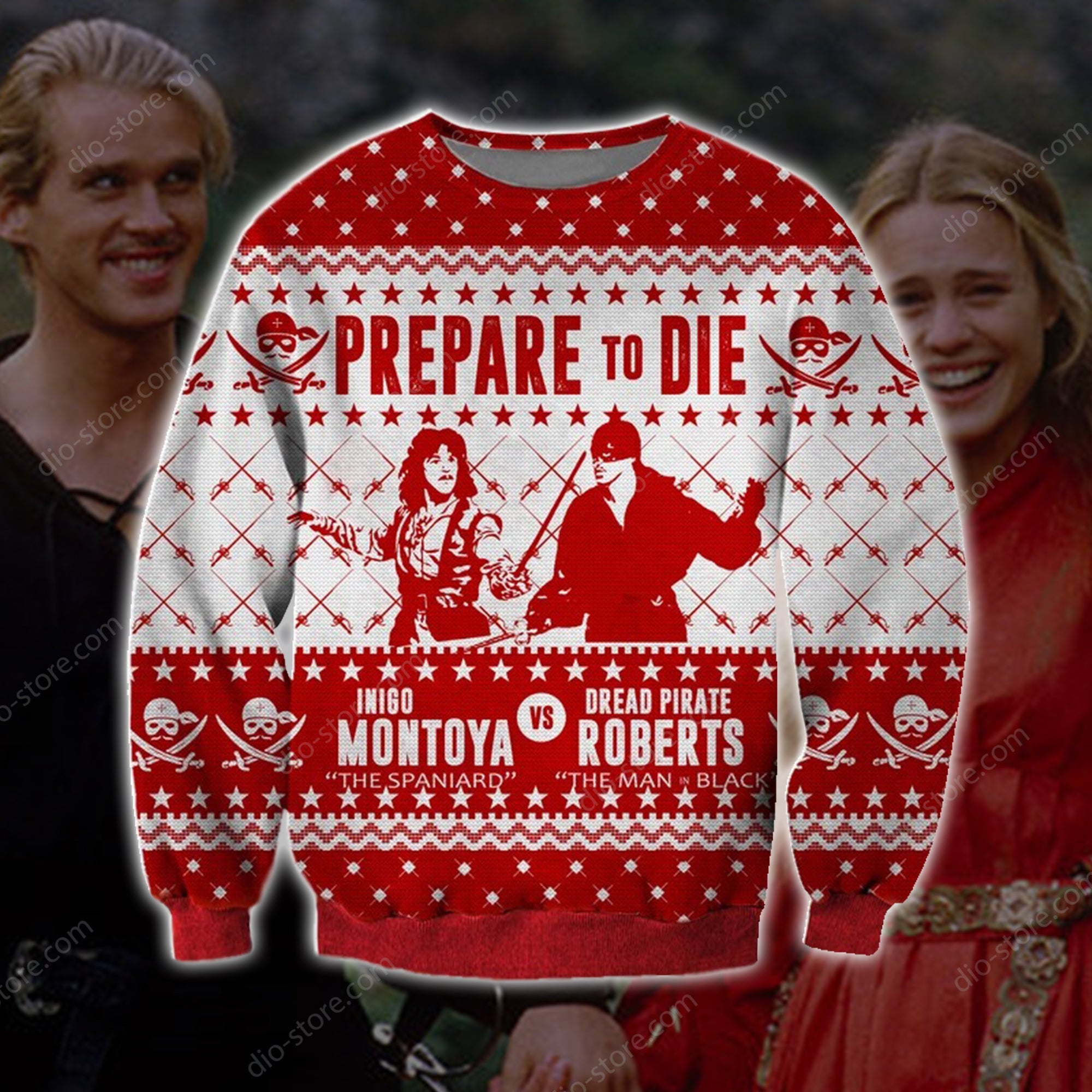 Princess Bride Funny Knitting Pattern 3D Print Ugly Christmas Sweater Hoodie All Over Printed Cint10624