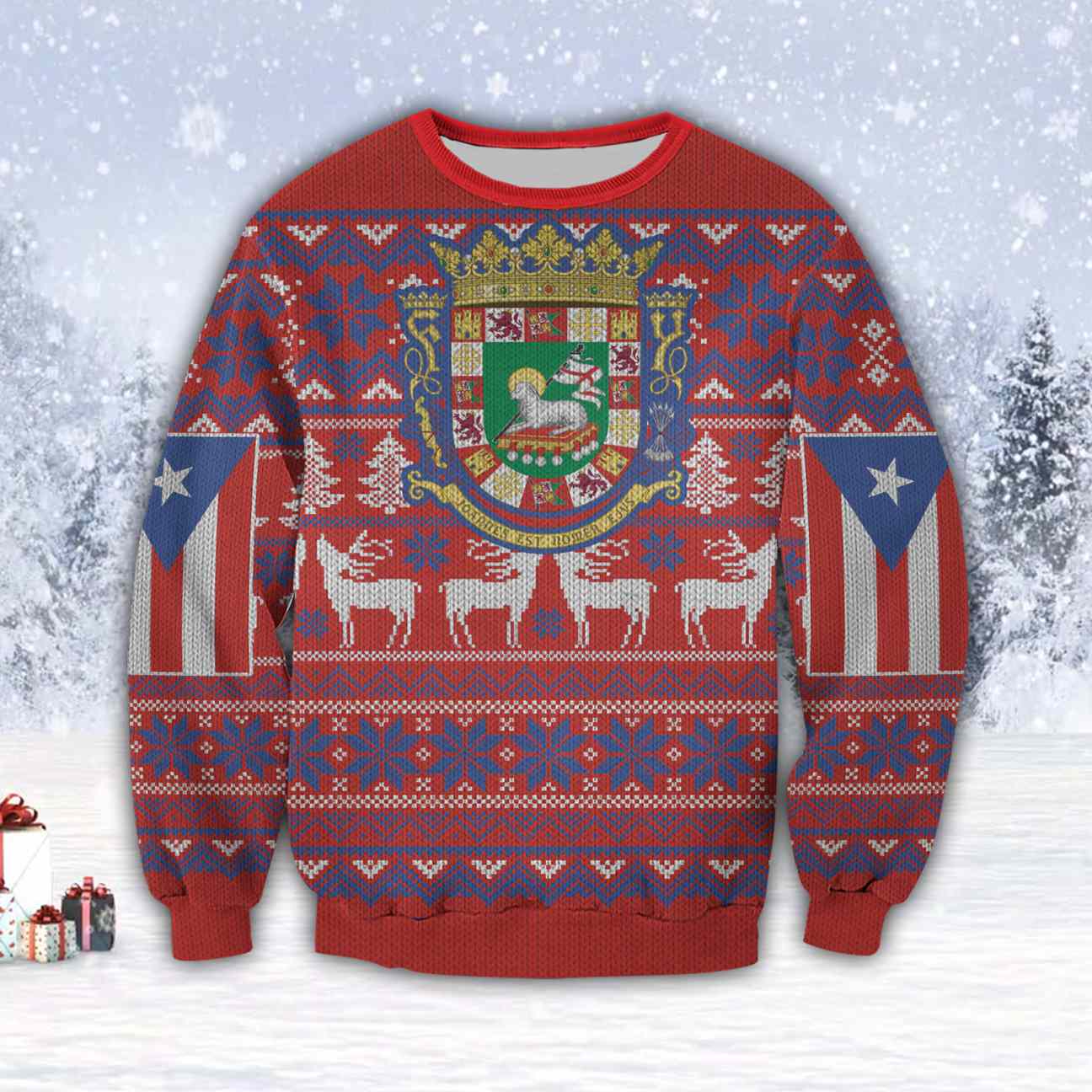 Puerto Rico 3D All Over Print Ugly Christmas Sweater 1 Hoodie All Over Printed Cint10358