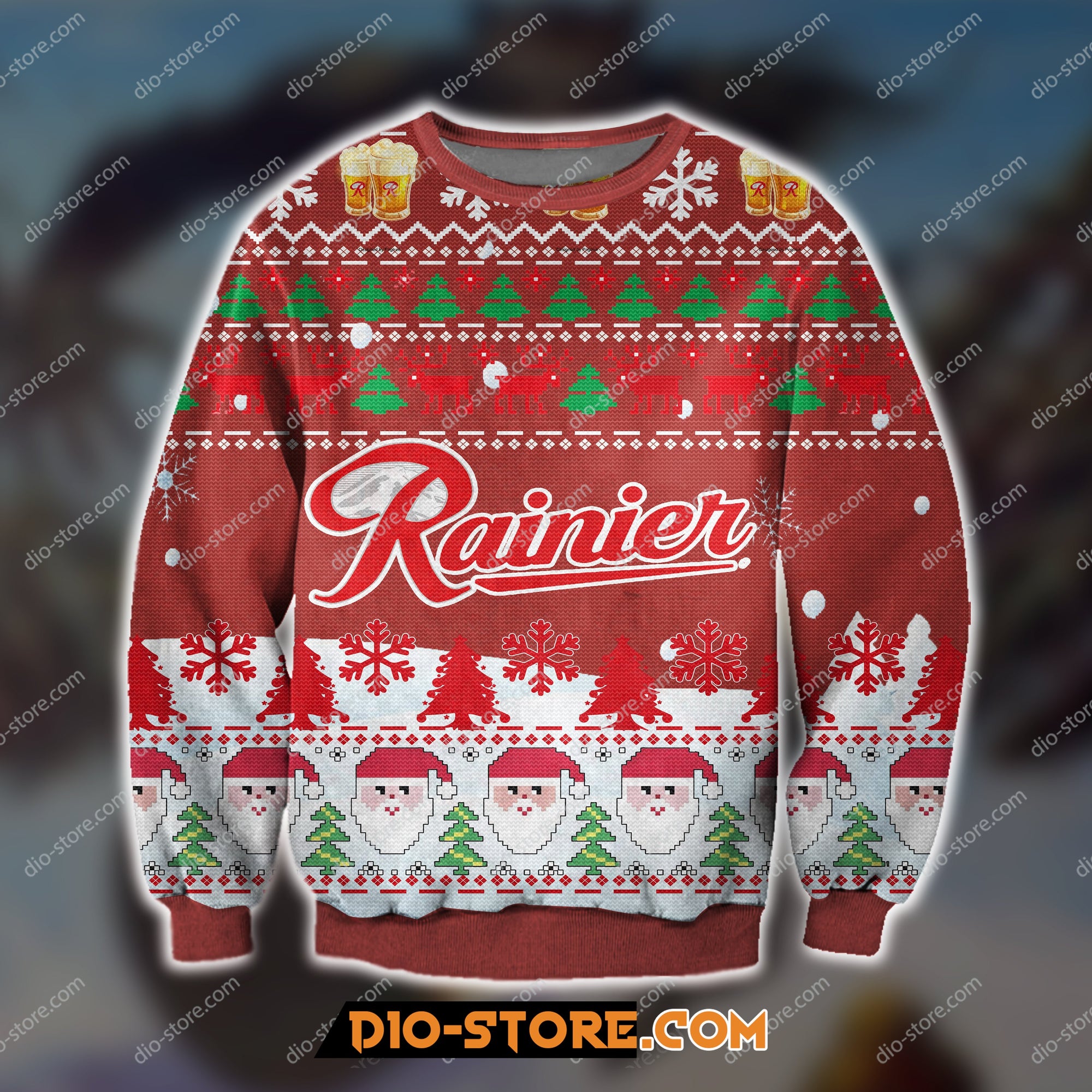Rainier Beer Knitting Pattern 3D Print Ugly Sweatshirt Hoodie All Over Printed Cint10412