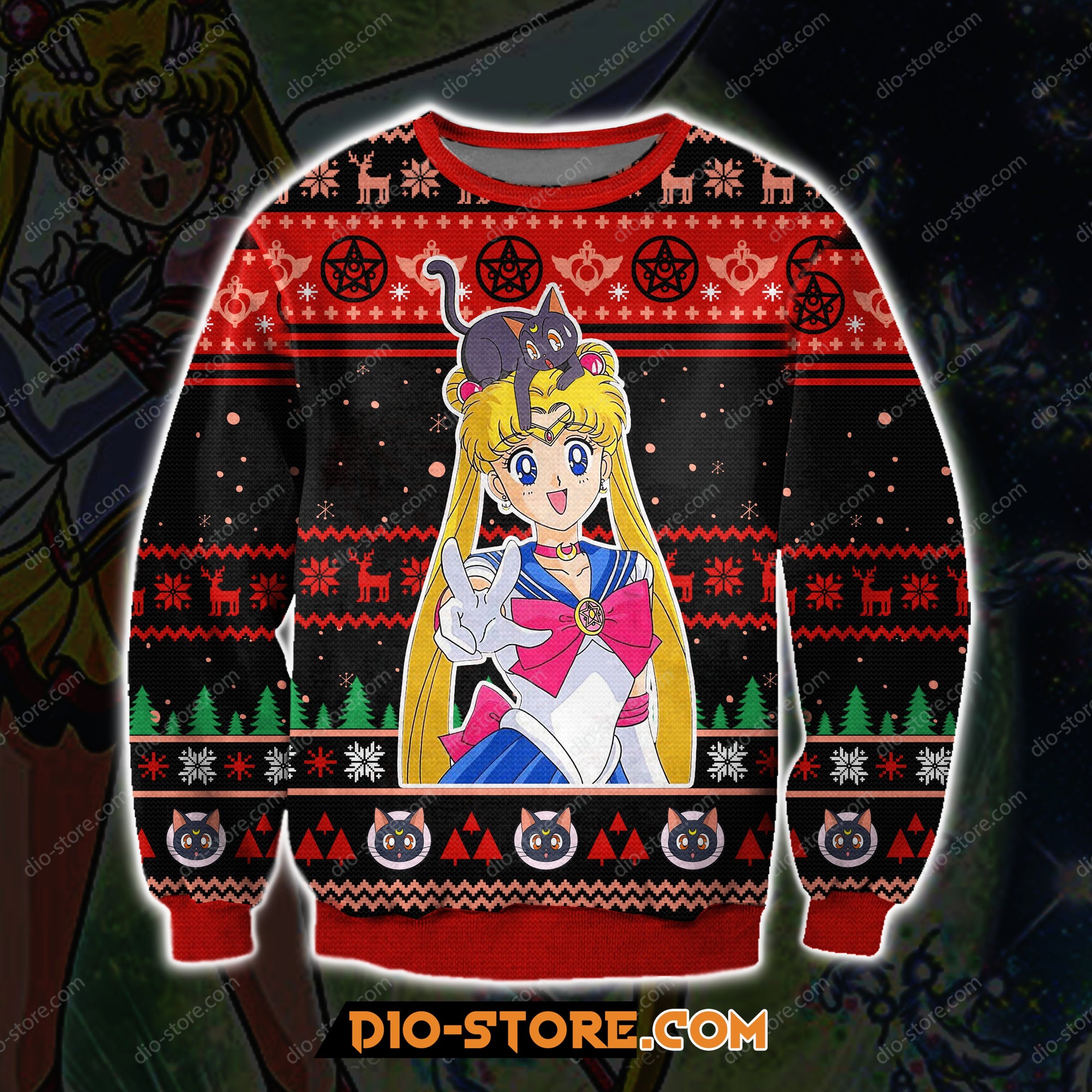 Sailor Moon 3D Print Ugly Christmas Sweatshirt Hoodie All Over Printed Cint10046