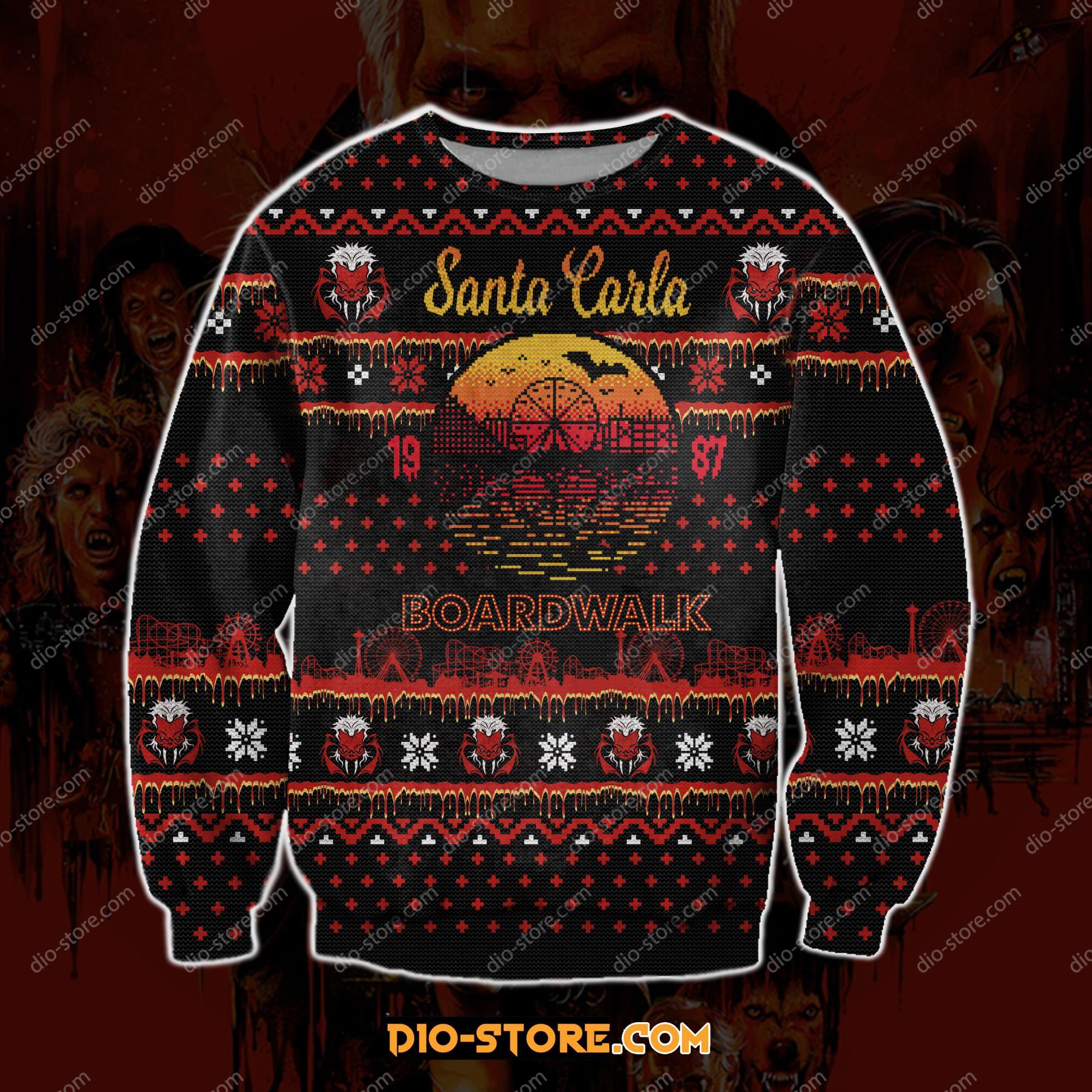 Santa Carla Boardwalk 3D Print Ugly Christmas Sweatshirt Hoodie All Over Printed Cint10146