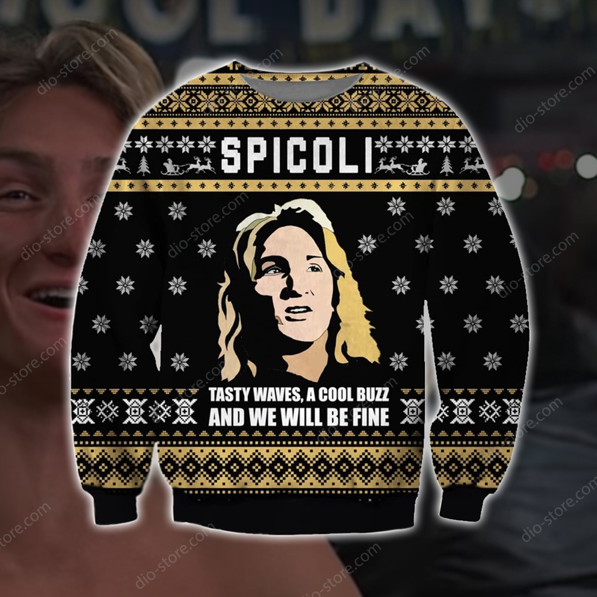 Spicoli Knitting Pattern 3D Print Ugly Christmas Sweater Hoodie All Over Printed Cint10708
