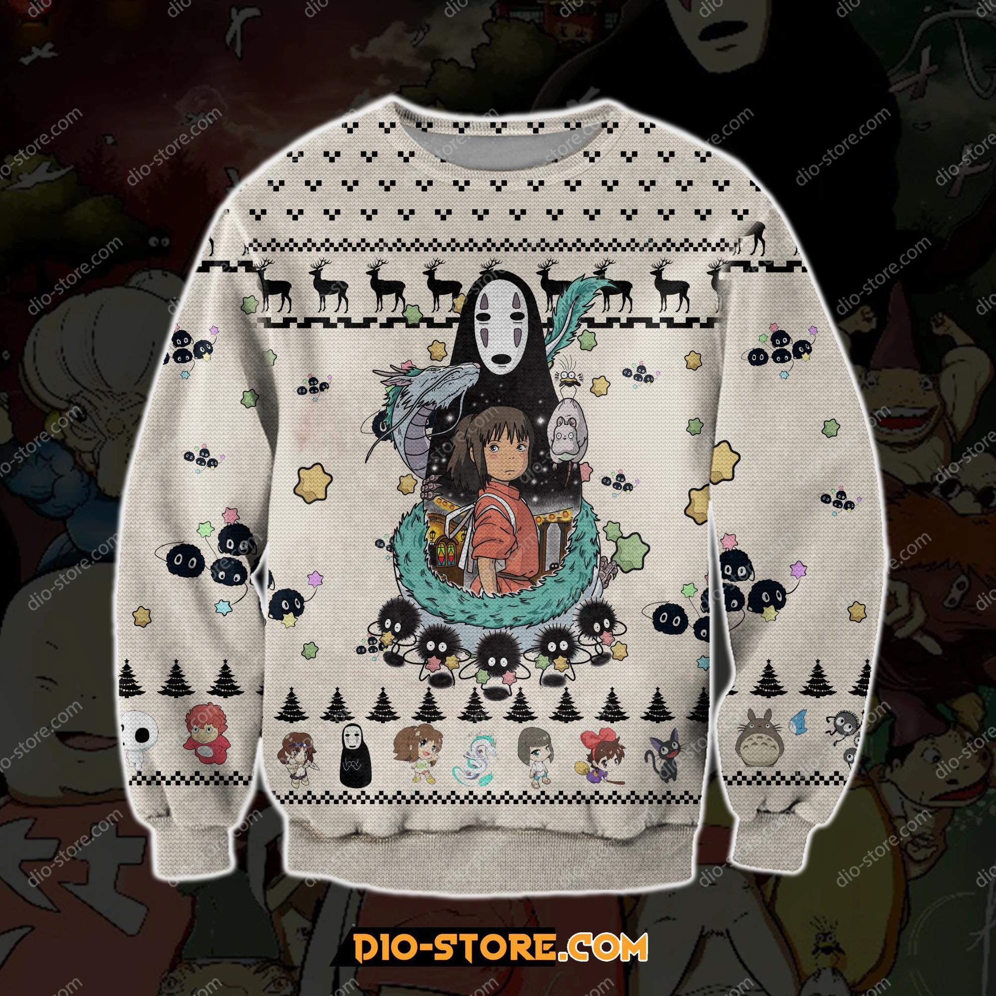 Spirited Away Studio Ghibli 3D Print Ugly Christmas Sweatshirt Hoodie All Over Printed Cint10065