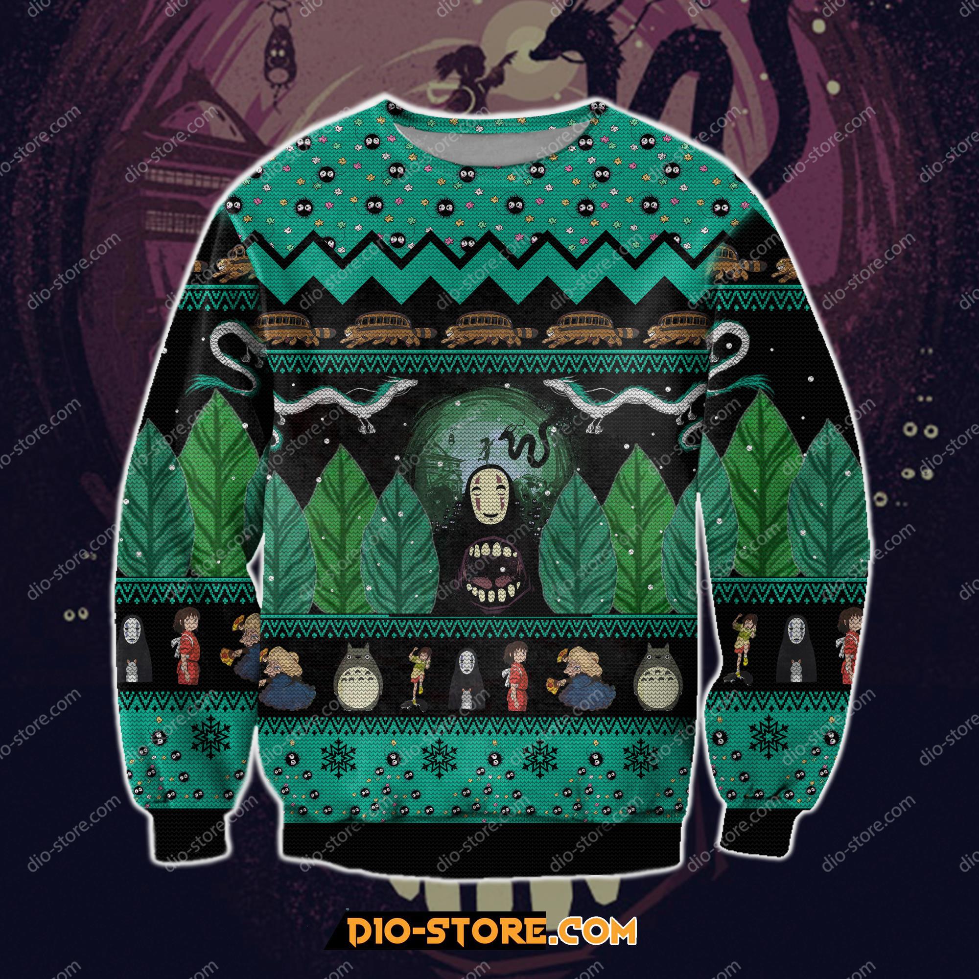 Spirited Away Totoro 3D Print Ugly Christmas Sweater Hoodie All Over Printed Cint10099