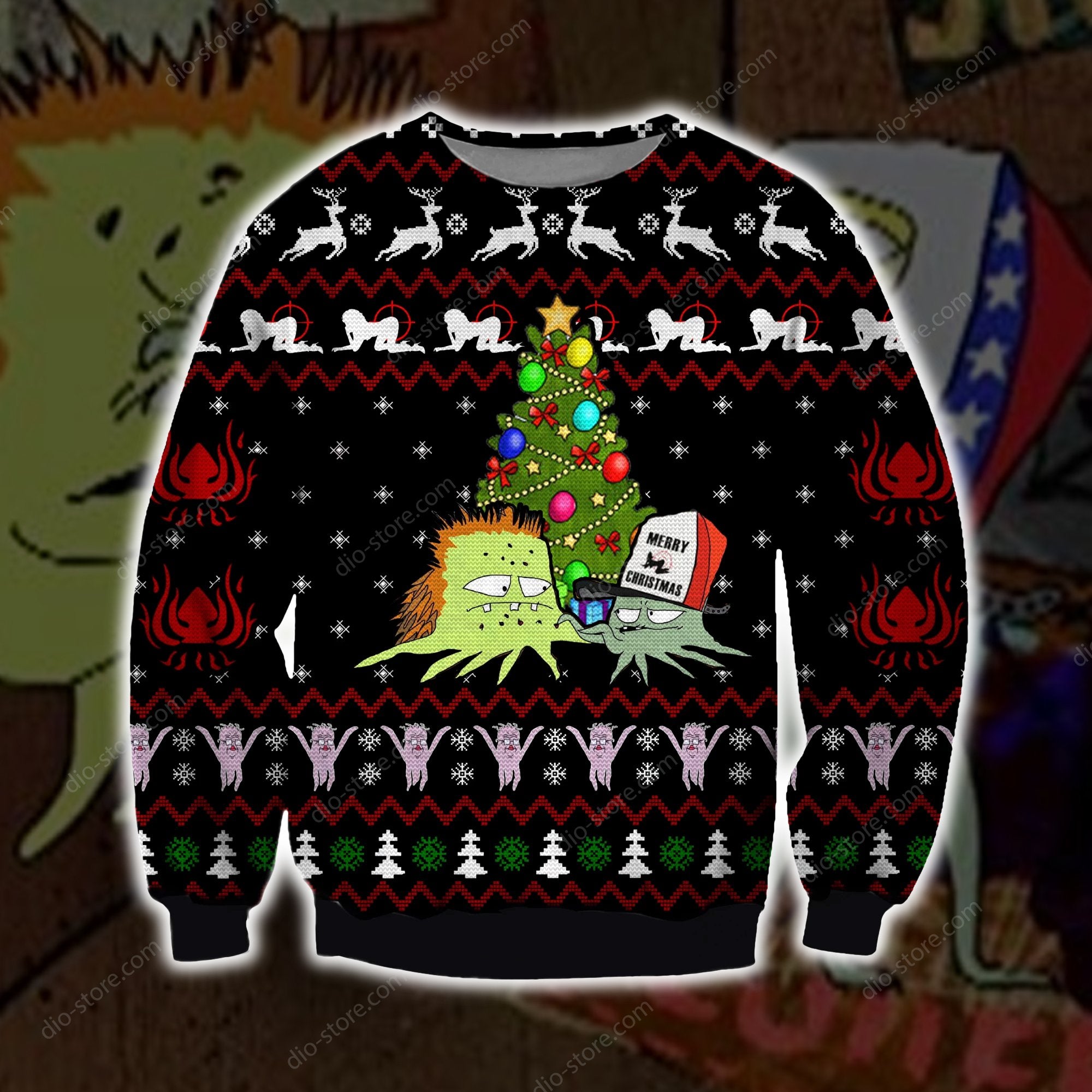 Squidbillies Knitting Pattern 3D Print Ugly Christmas Sweater Hoodie All Over Printed Cint10579