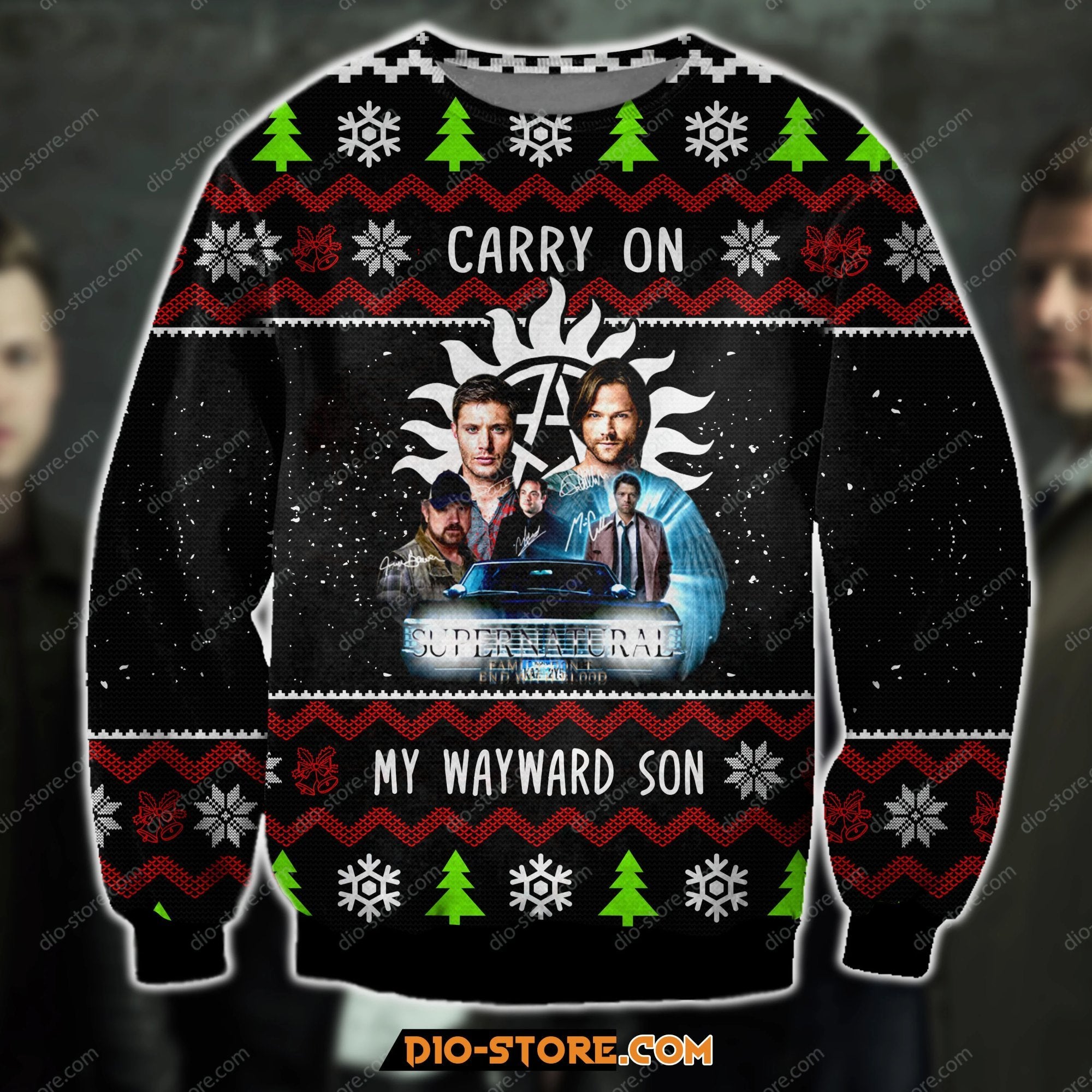 Supernatural Carry On My Wayward Son 3D Print Ugly Christmas Sweater Hoodie All Over Printed Cint10253