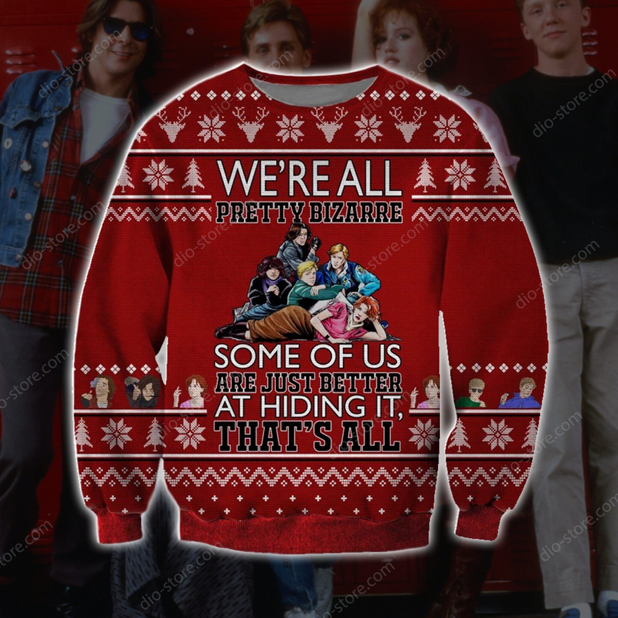 The Breakfast Club Knitting Pattern 3D Print Ugly Christmas Sweater Hoodie All Over Printed Cint10651