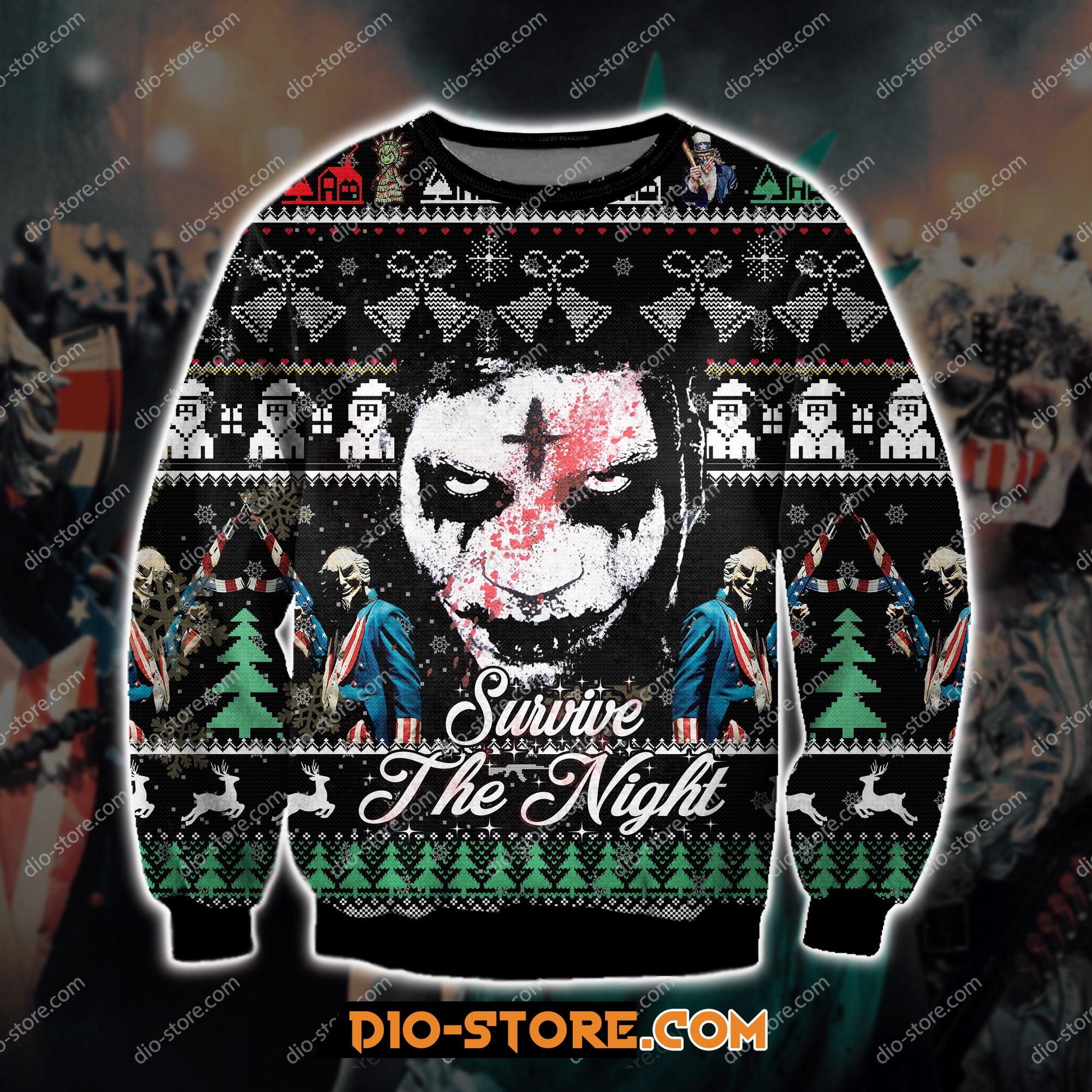 The Purge Series 3D Print Ugly Christmas Sweater Hoodie All Over Printed Cint10318