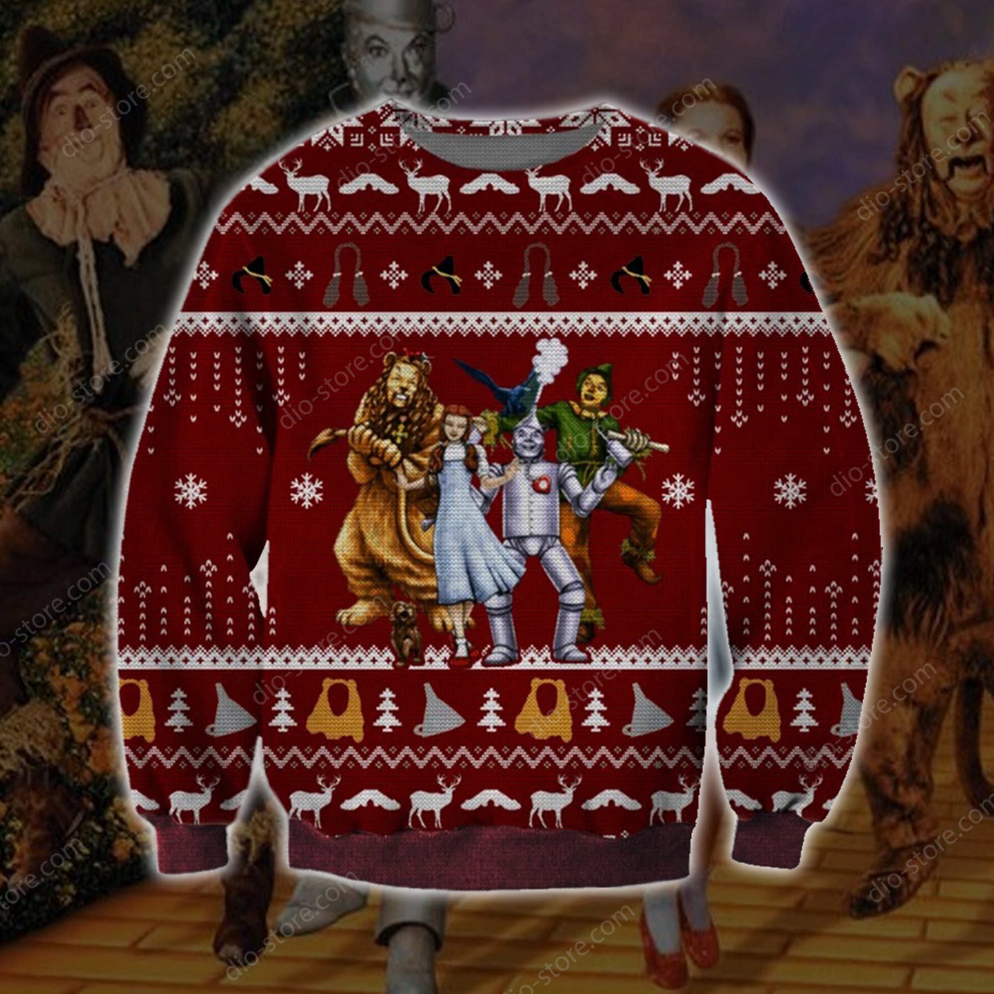 The Wizard Of Oz Knitting Pattern 3D Print Ugly Christmas Sweater Hoodie All Over Printed Cint10689