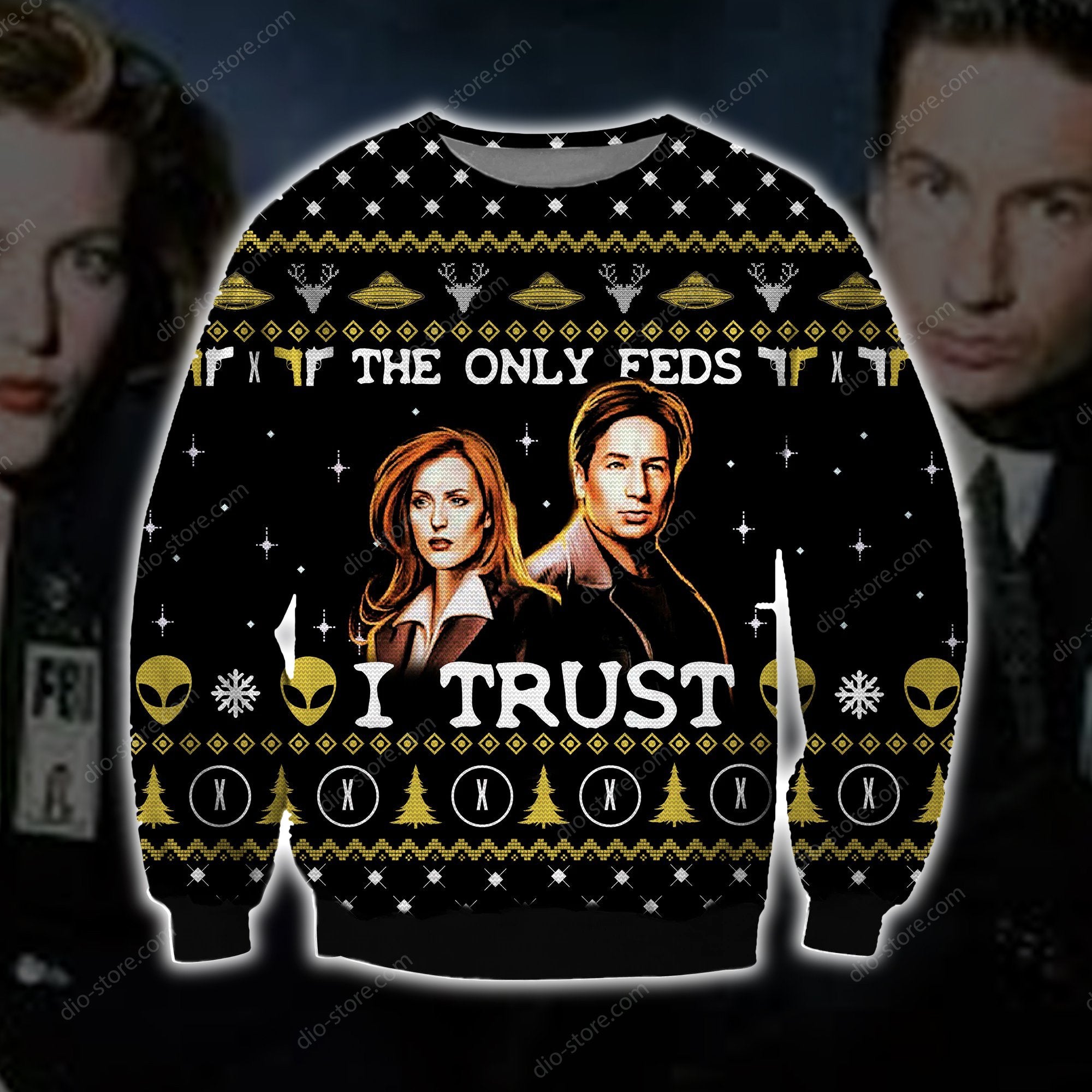 The X Files Knitting Pattern 3D Print Ugly Christmas Sweater Hoodie All Over Printed Cint10597