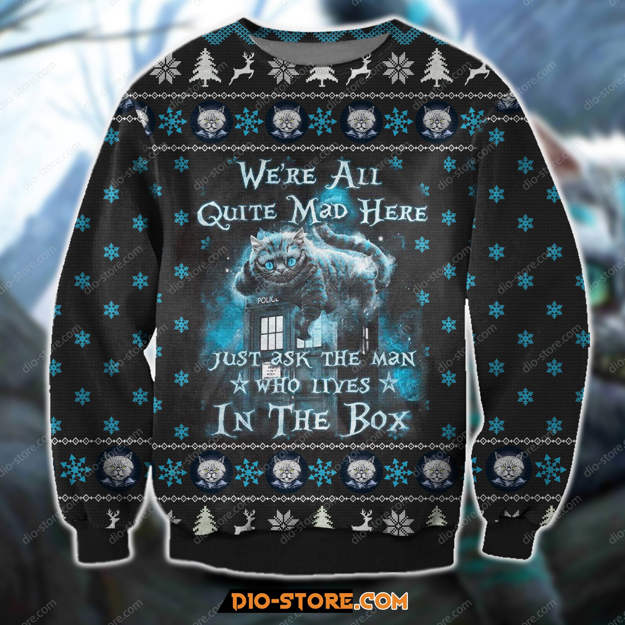 Were All Quite Mad Here- Alice In Wonderland 3D Print Ugly Christmas Sweater Hoodie All Over Printed Cint10252