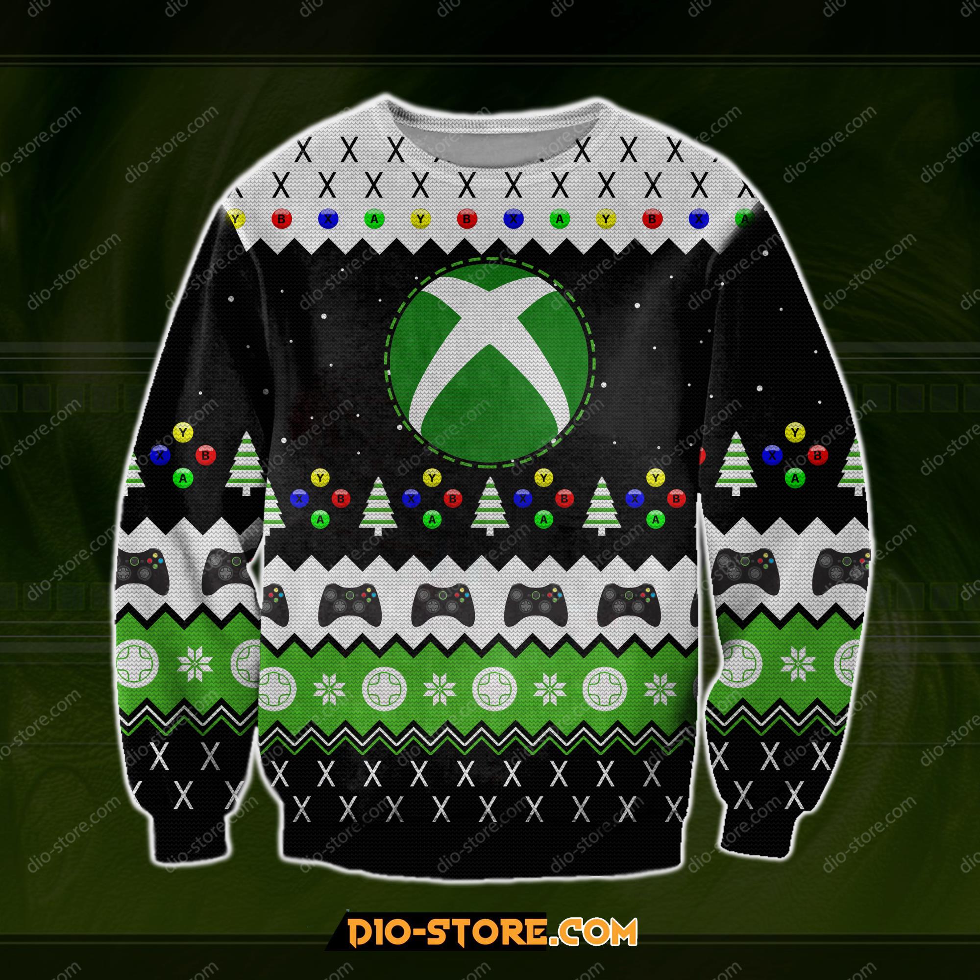 Xbox 3D Print Knitting Pattern Ugly Christmas Sweater Hoodie All Over Printed Cint10060