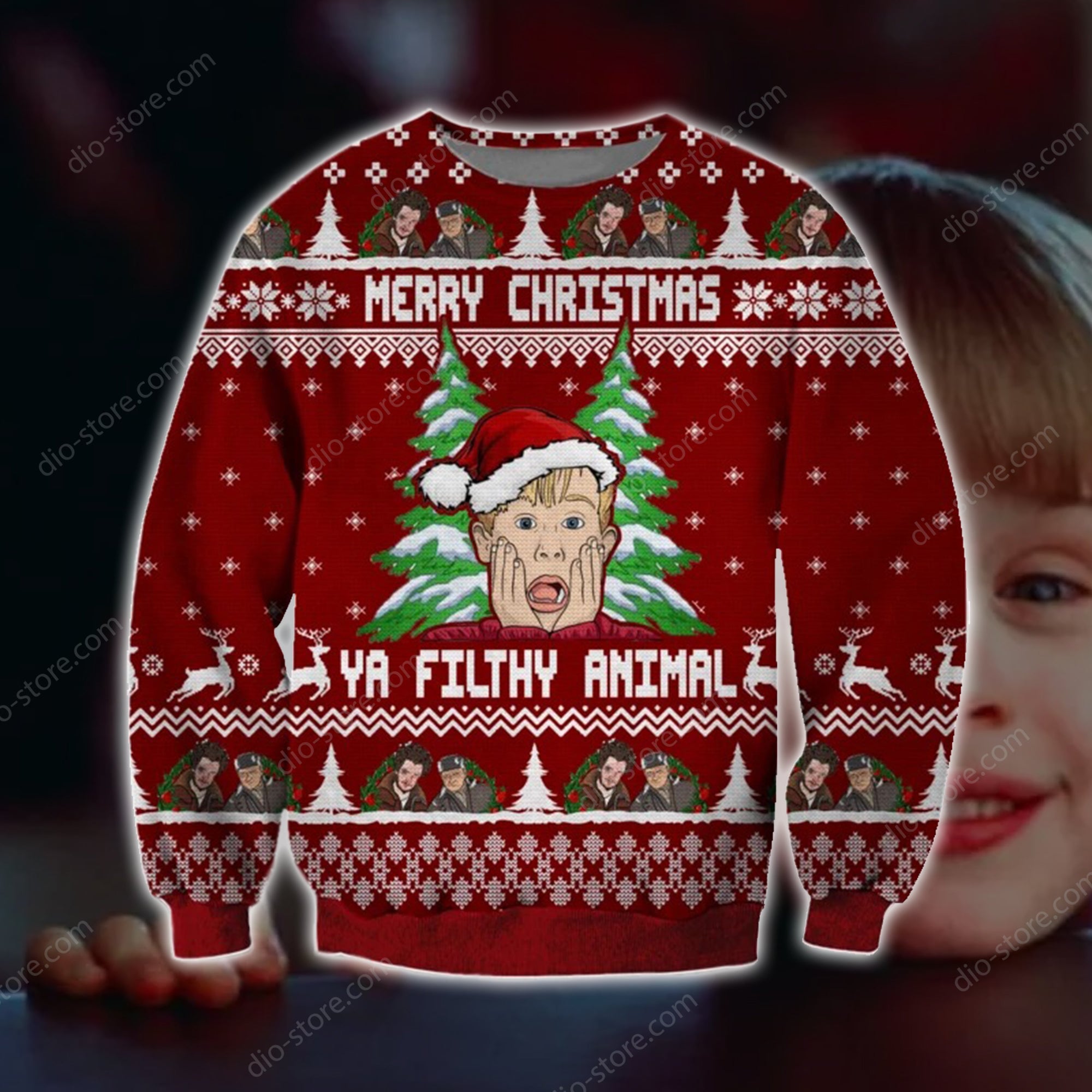 Ya Filthy Animal Knitting Pattern 3D Print Ugly Christmas Sweater Hoodie All Over Printed Cint10607