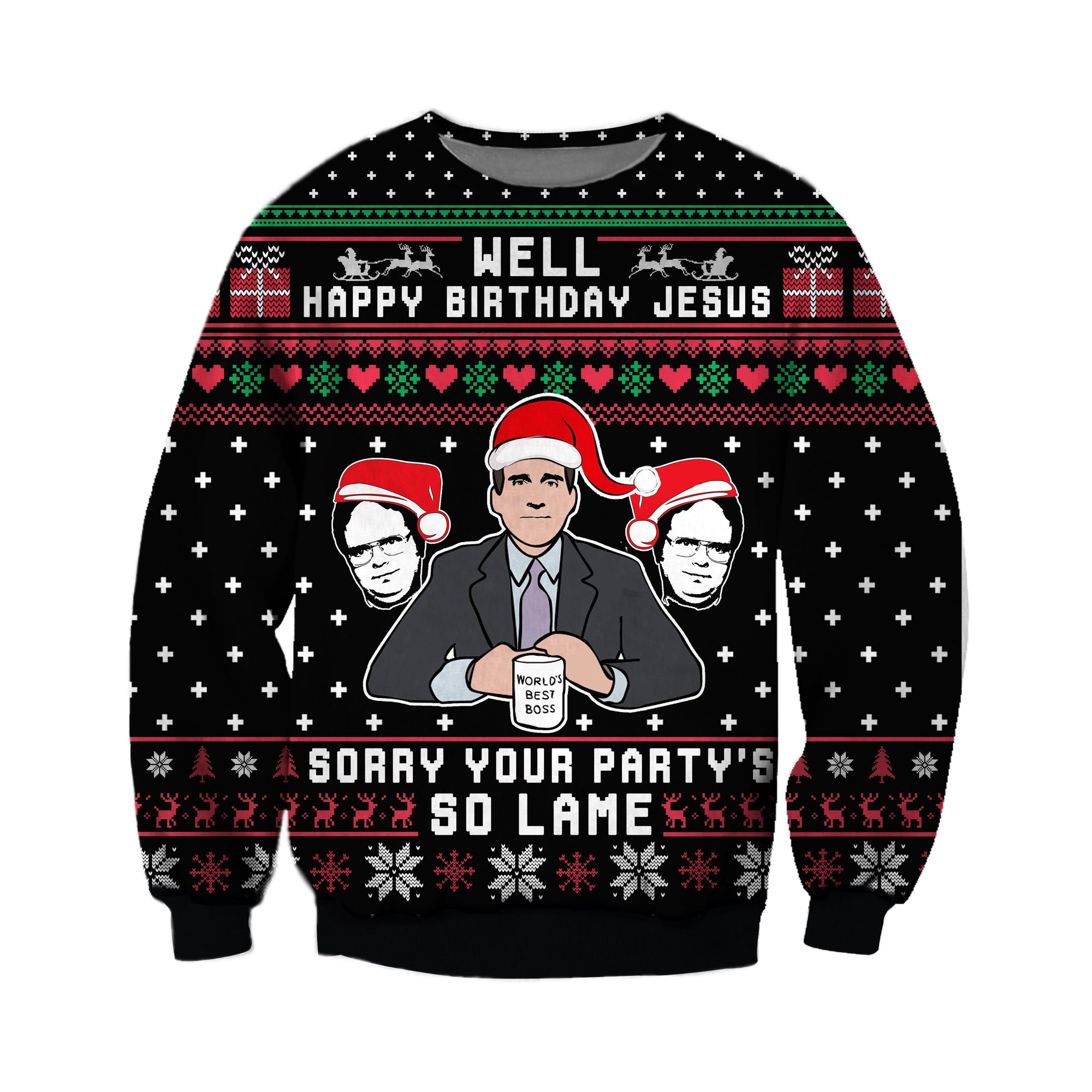 Your Partys So Lame Knitting Pattern 3D Print Ugly Christmas Sweater Hoodie All Over Printed Cint10656