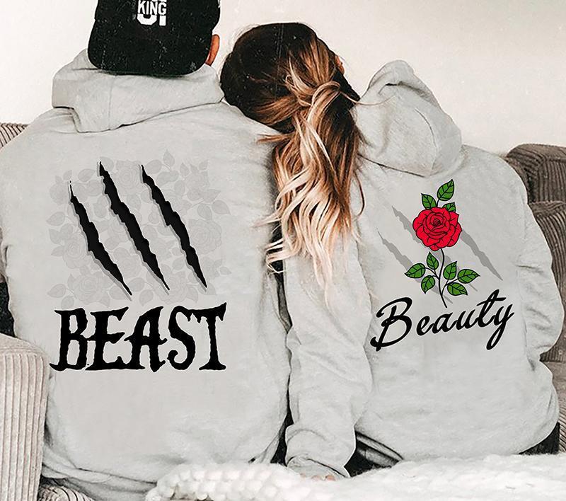 Beast/ Beauty  Hoodies For Matching Couples