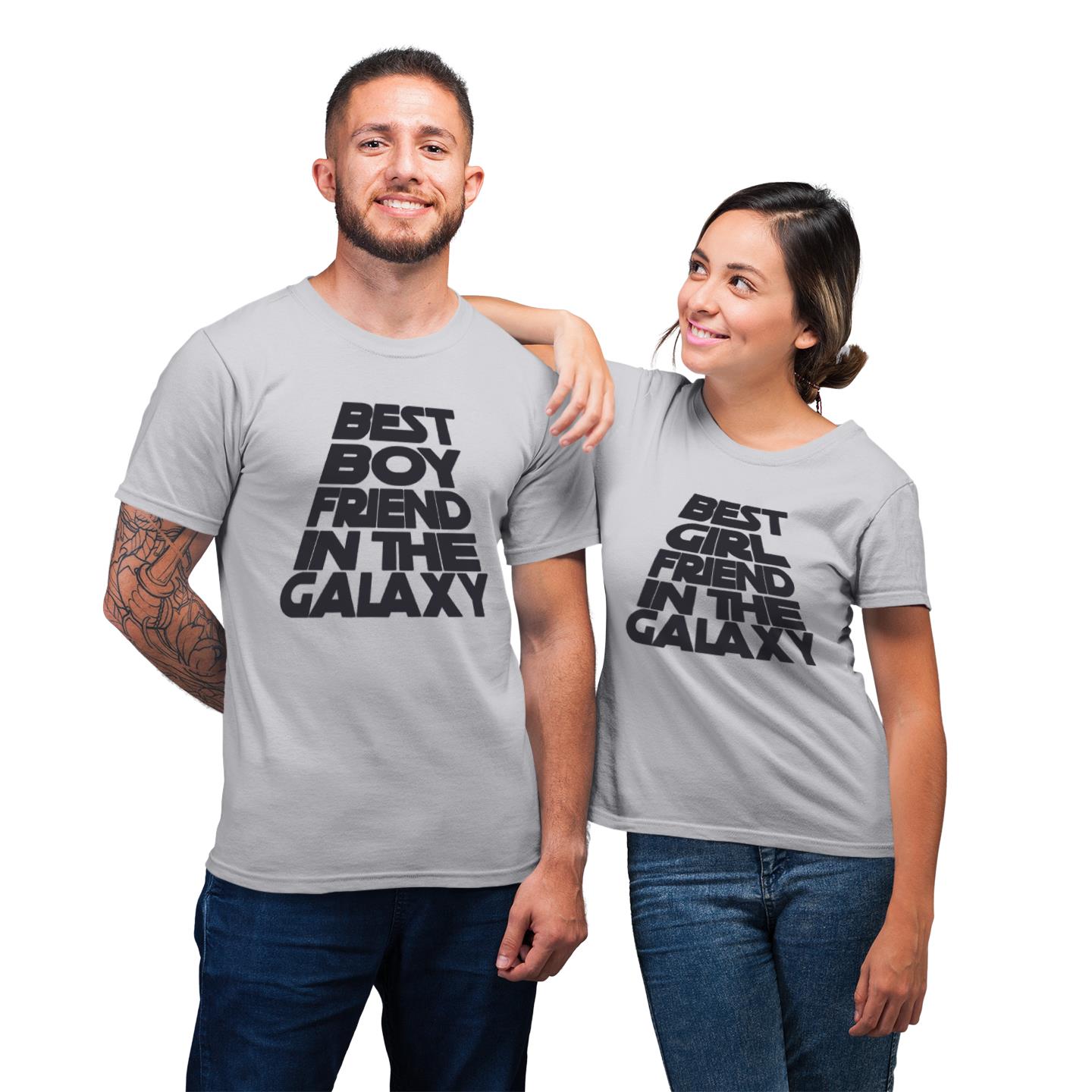 Best Boy Girl Friend In The Galaxy Funny Matching For Couple His And Hers Gift T- Shirt