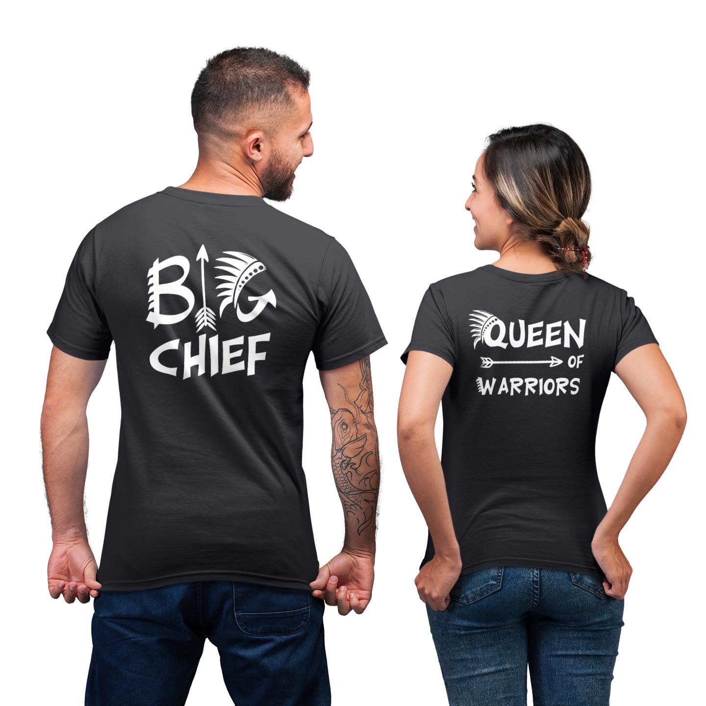 Best Match Big Chief And Queen Of Warriors Shirt For Lover Couple Matching T-shirt
