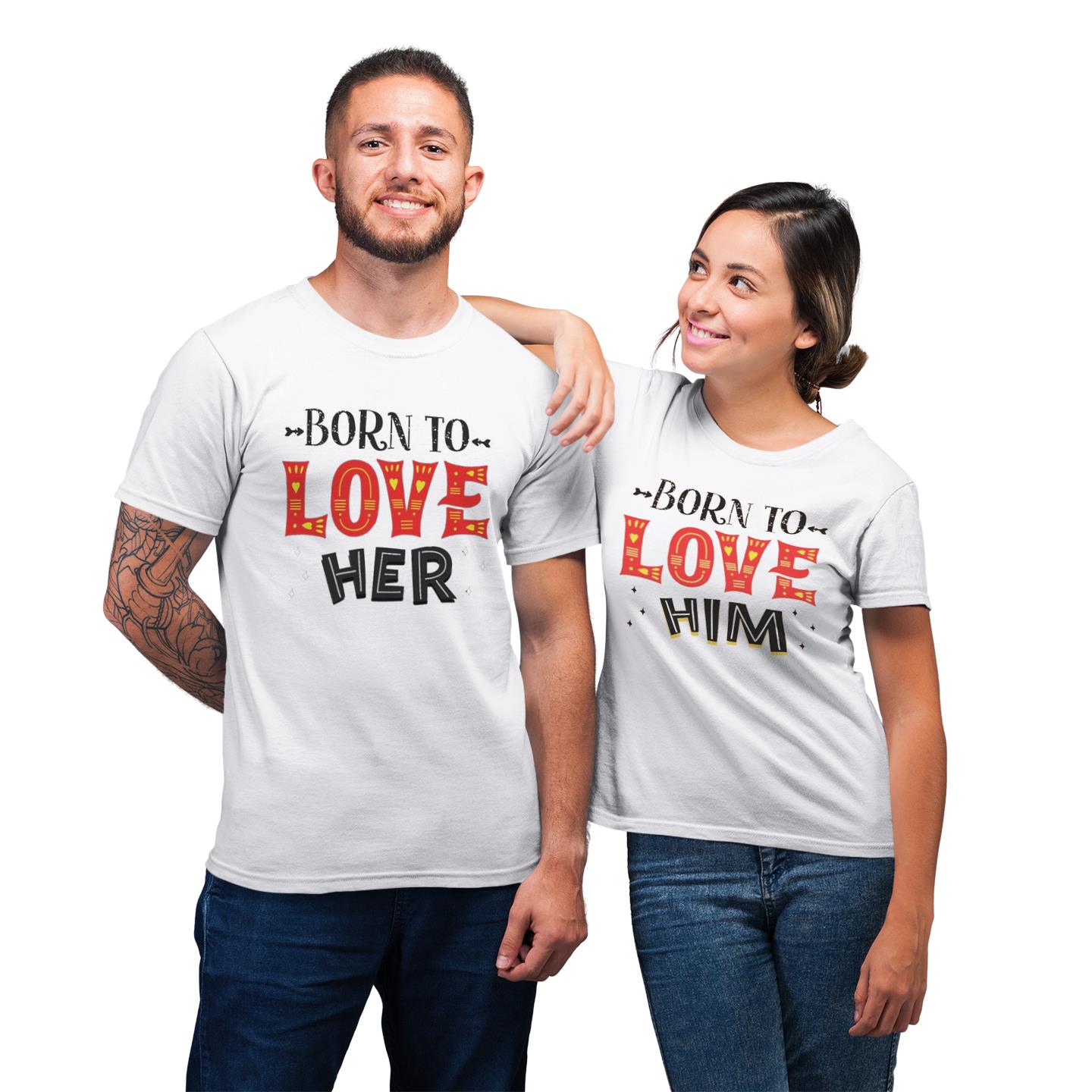 Born To Love Each Other Shirt For Couple Lover Matching T-shirt