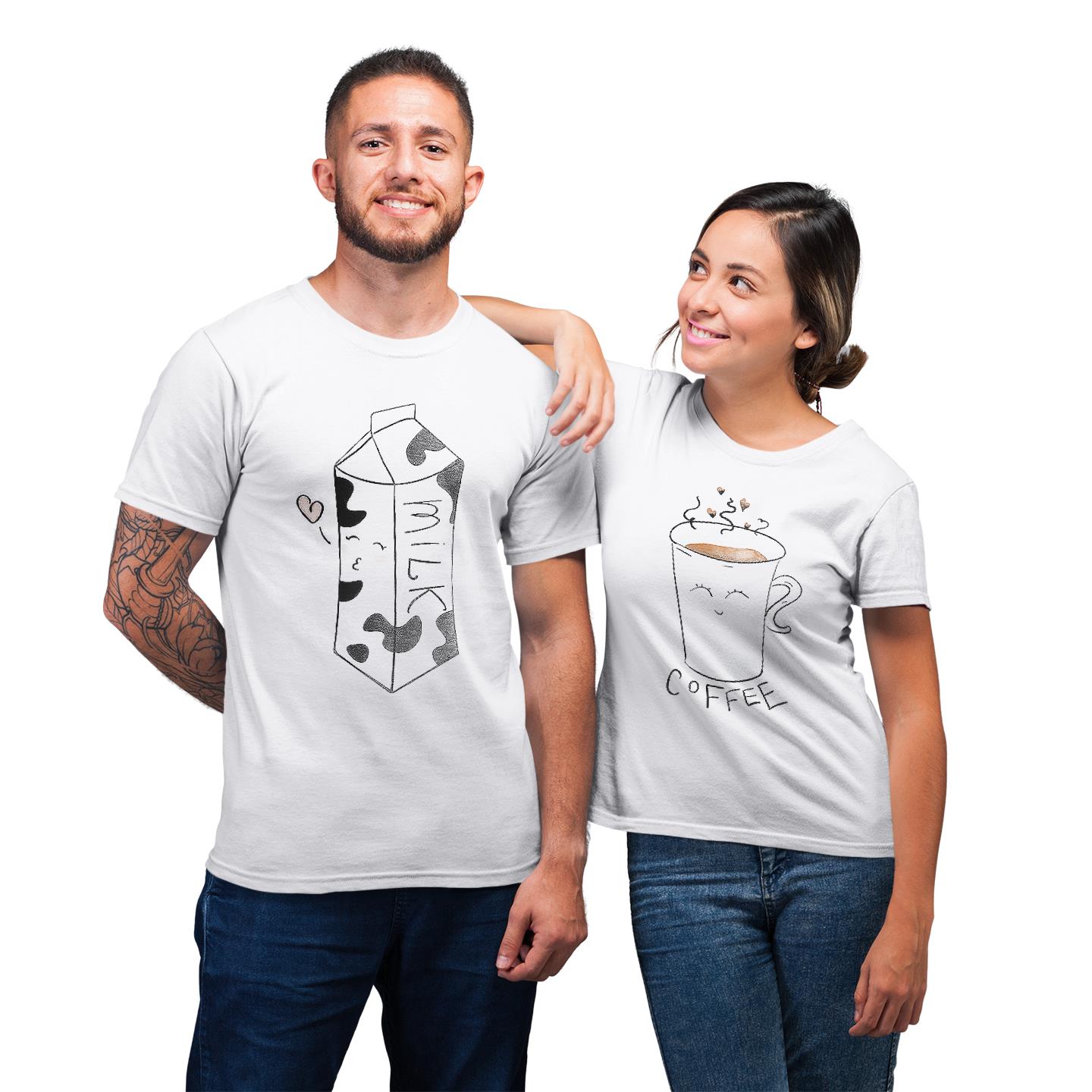 Coffee And Milk For  Sweet Couple Lover Matching T-shirt