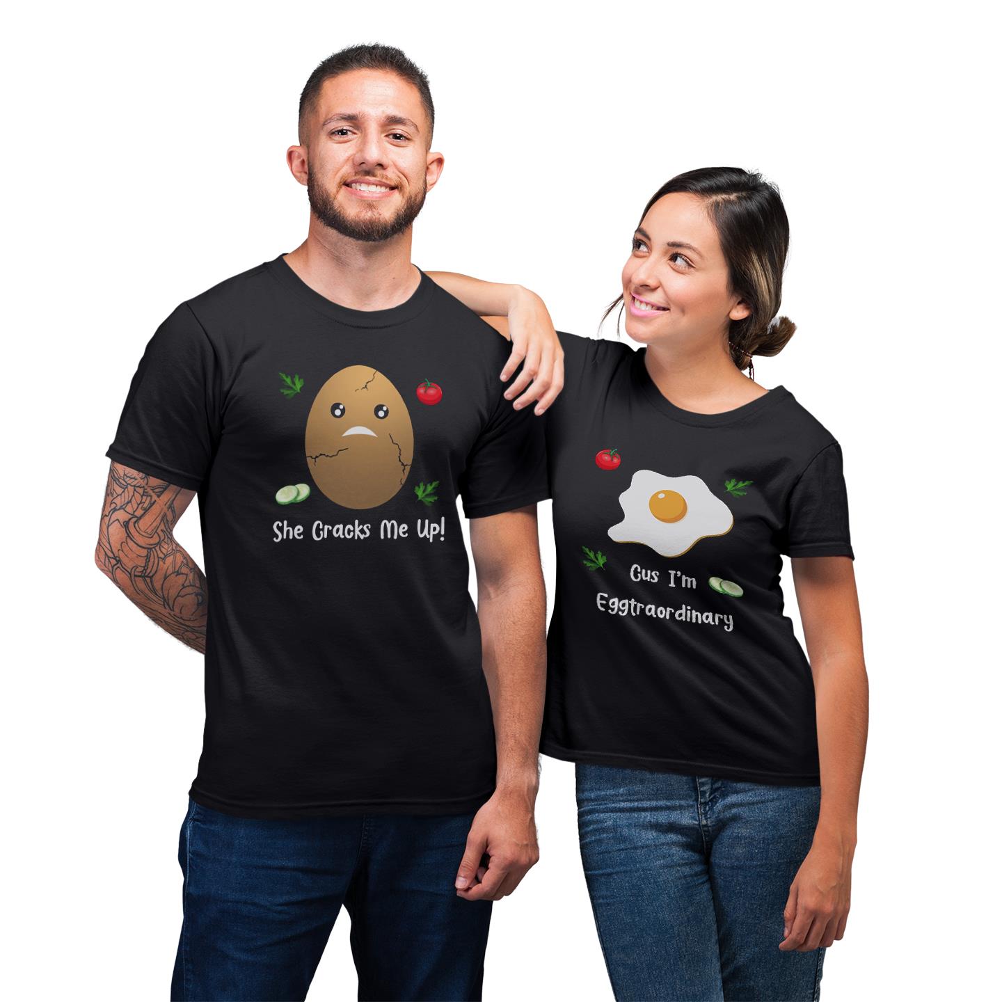 Cooking With Love Making Egg For Couple His And Hers Gift T- Shirt