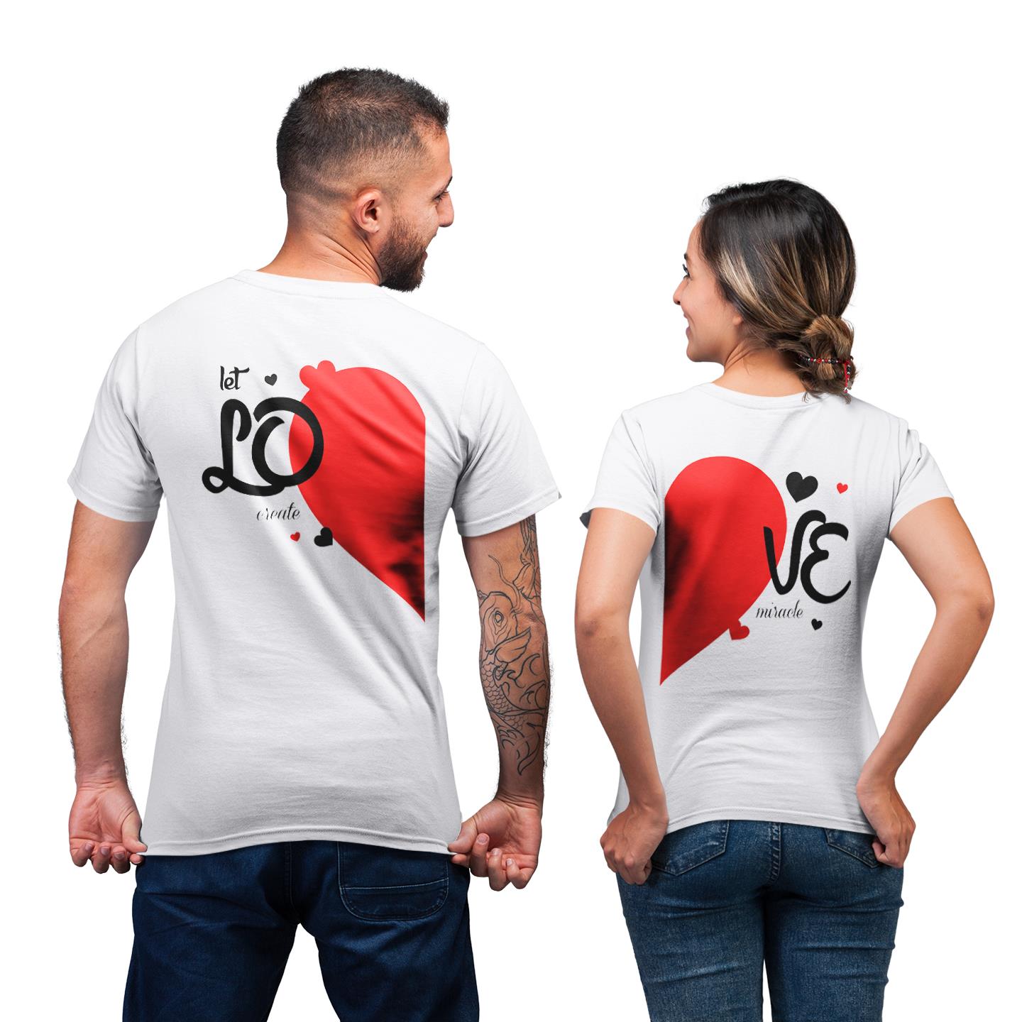 Couple Lover Let Love Create Miracle Matching For Romantic Gift T-Shirt