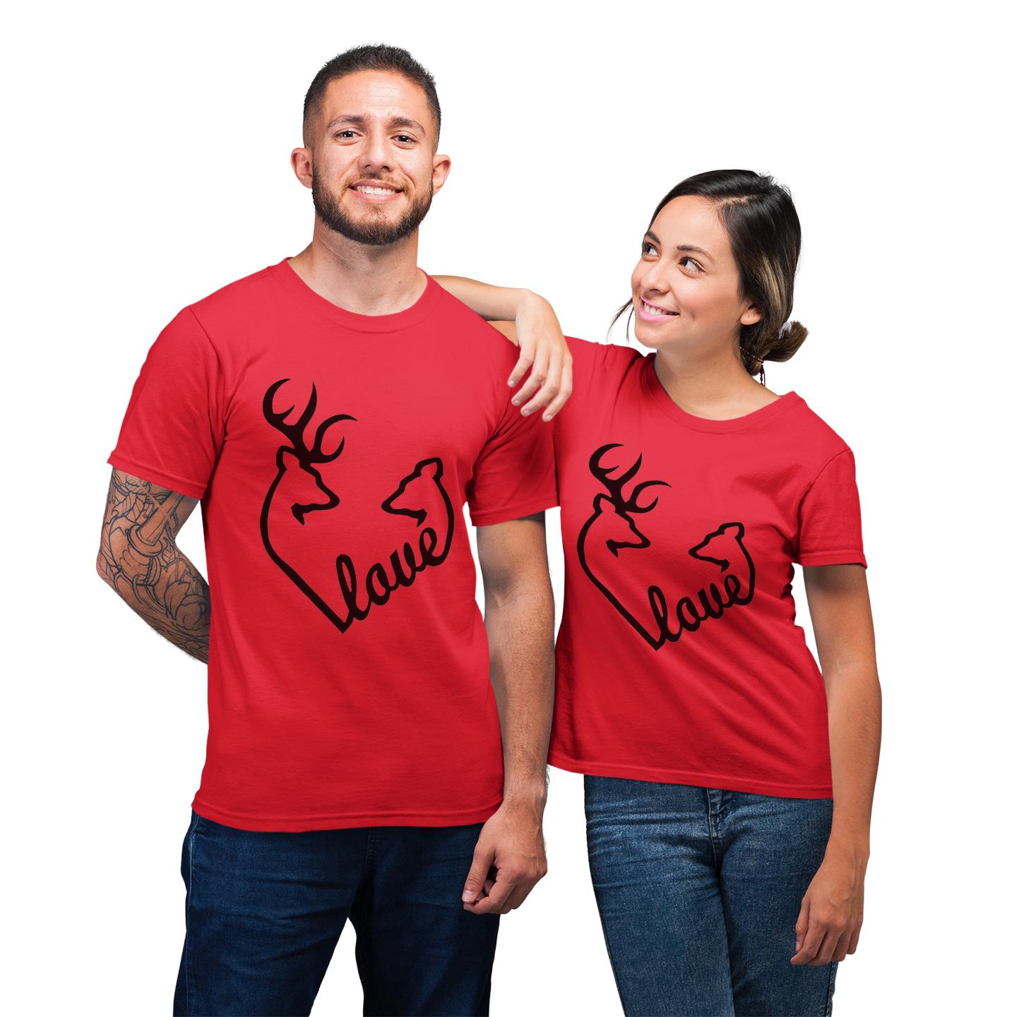 Deer Love His And Her Shirt For Couples Lover Matching T-shirt