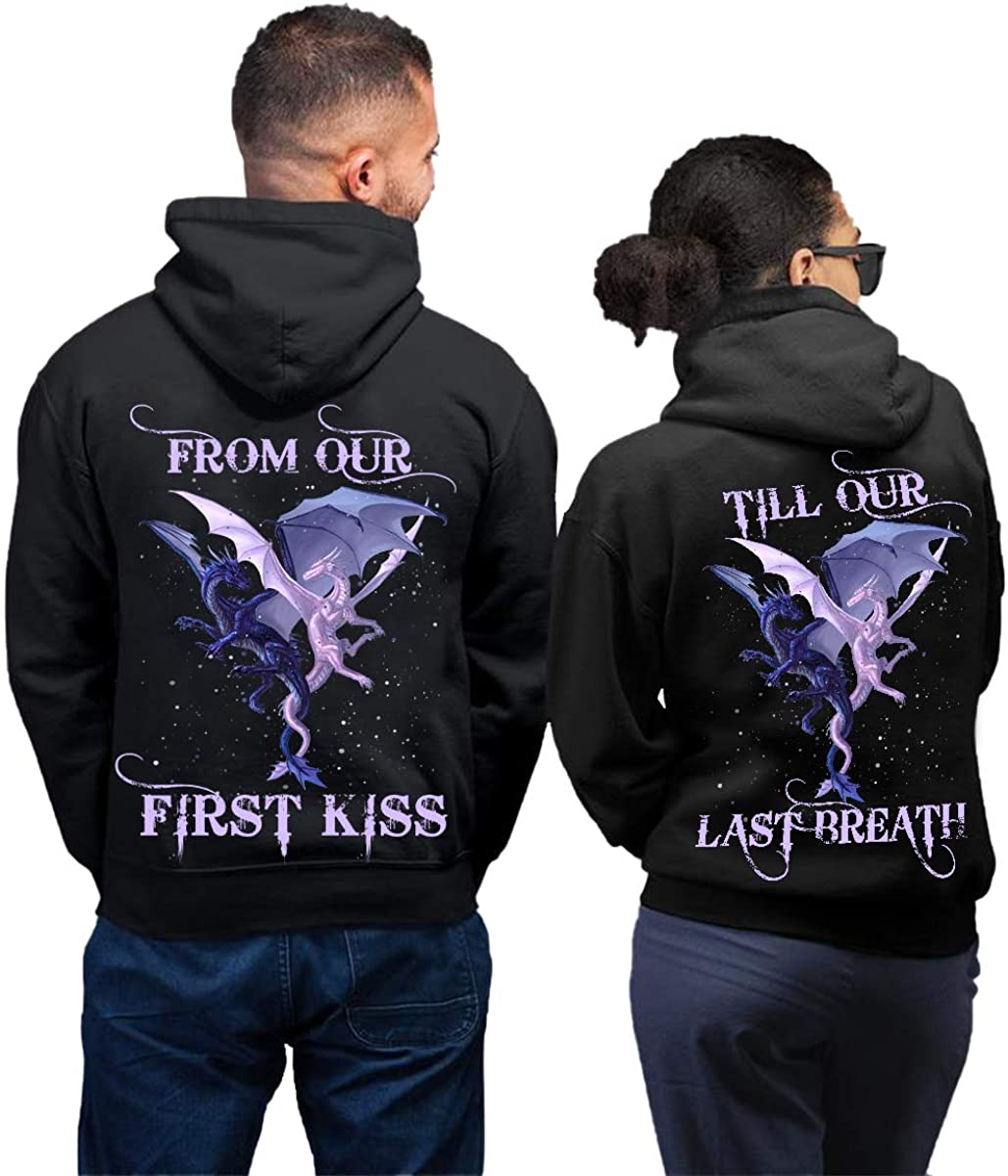 Dragon Couple from Our First Kiss Till Our Last Breath Hoodies For Matching Couple