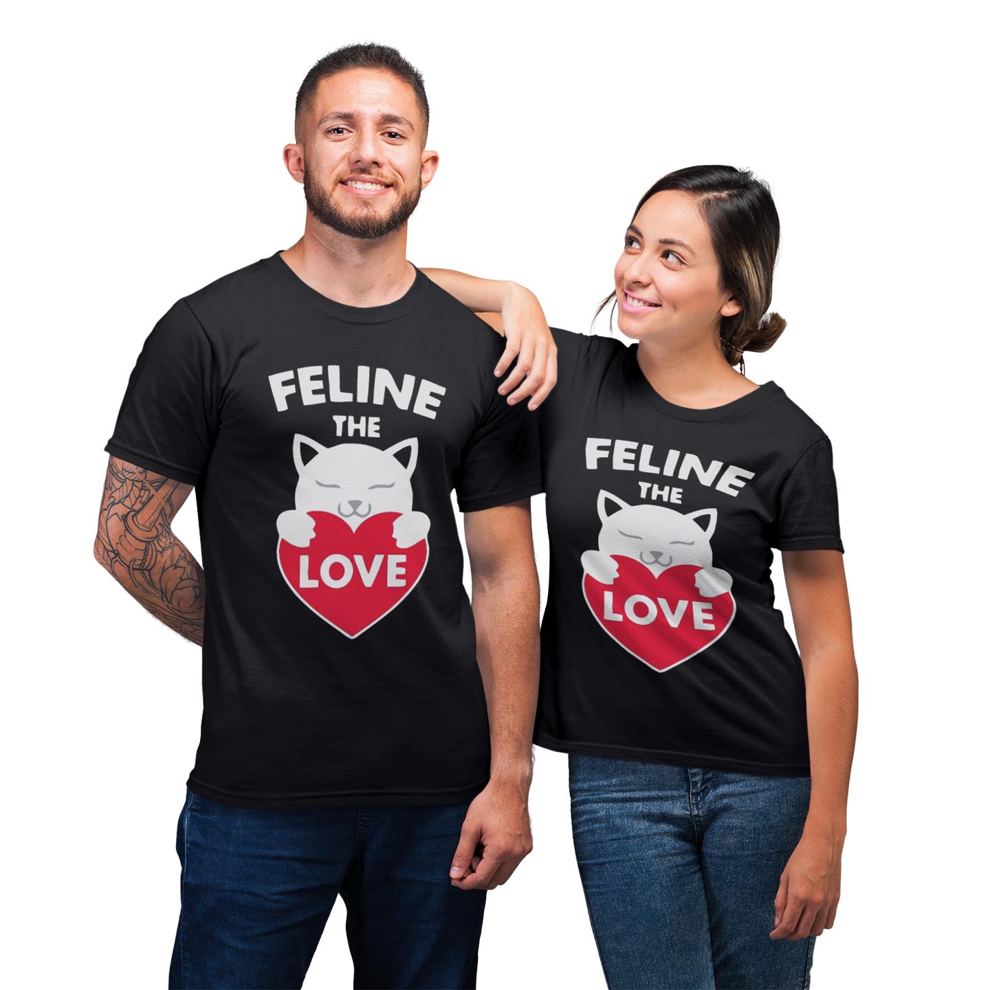 Feline The Love His And Her Shirt For Couples Lover Matching T-shirt
