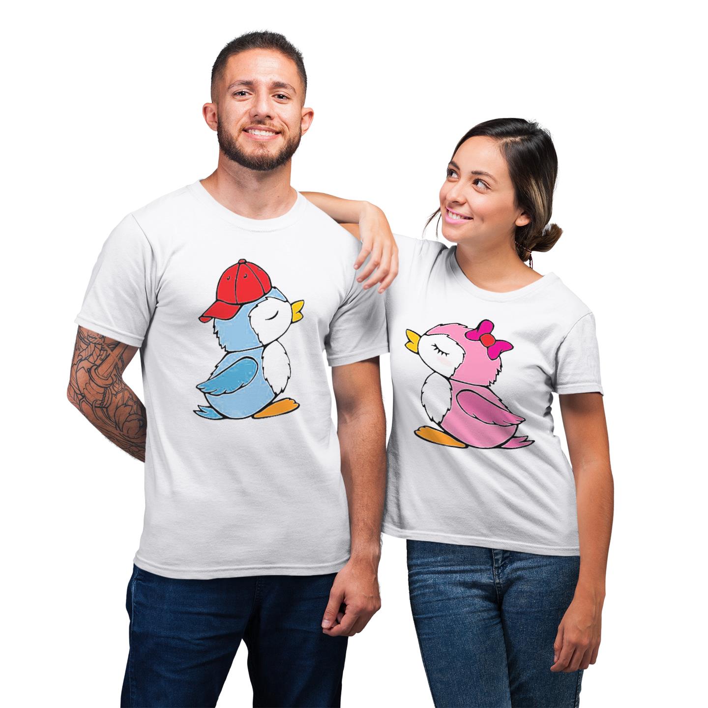 Funny And Cute Birds For Maching Couple T-Shirt