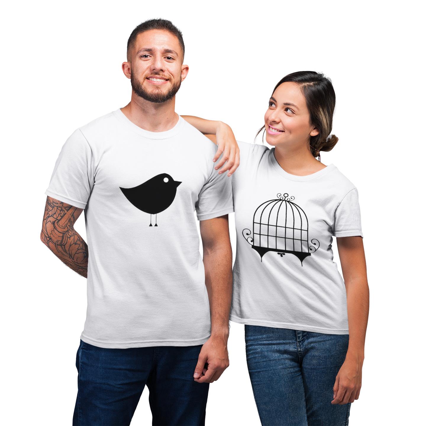 Funny Bird And Case Shirt For Couple T-shirt