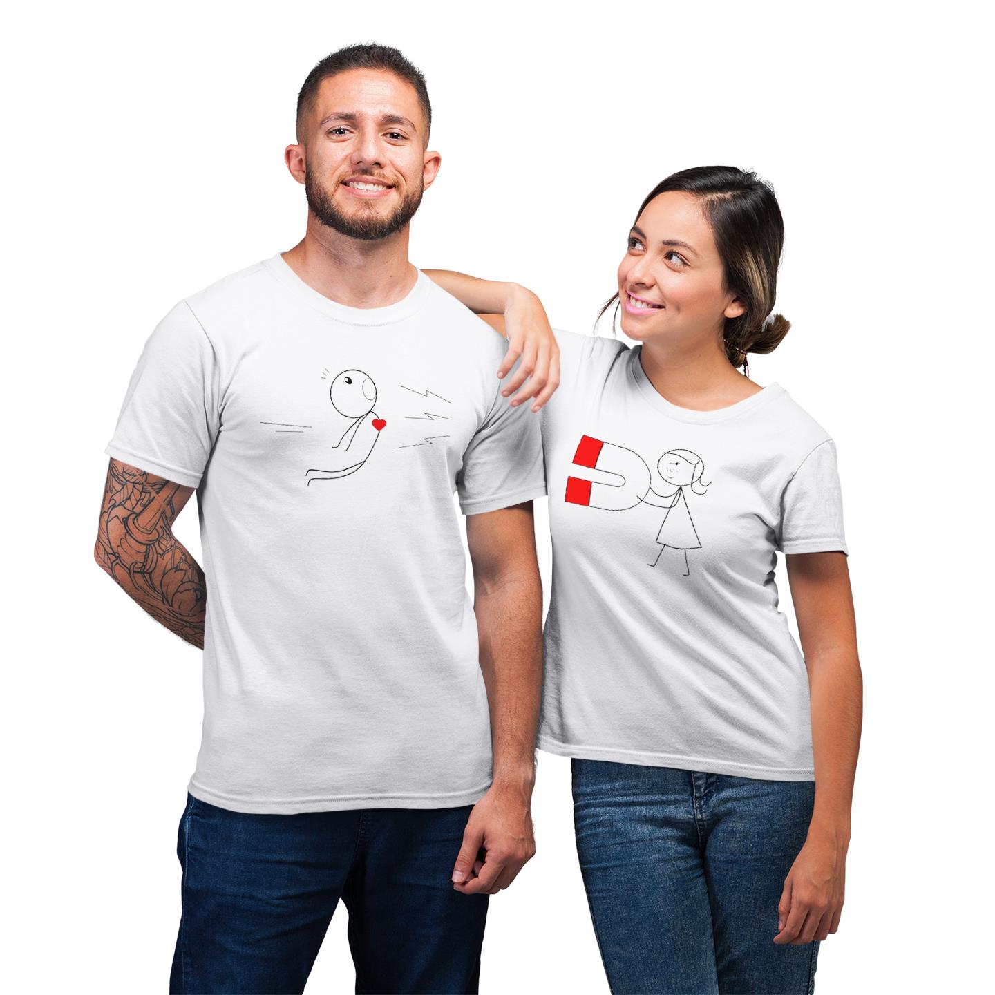 Funny Matching Love Magnet For Couple Gift T-Shirt