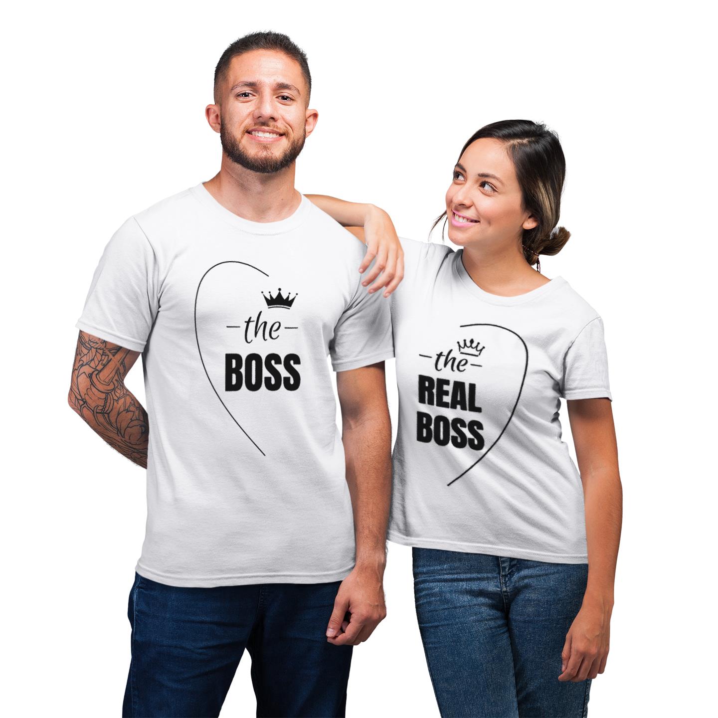 Funny The Boss And The Real Boss Shirt For Couple Lover T-shirt