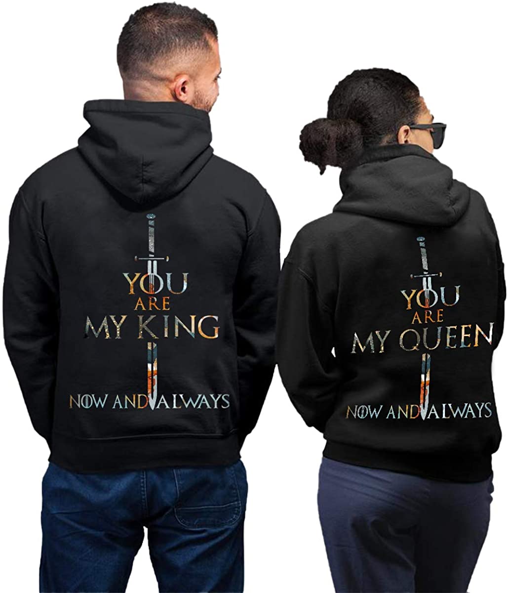 Gamer Couple Piercing Sword You are My King My Queen Hoodies Gift For Couple Lover Matching