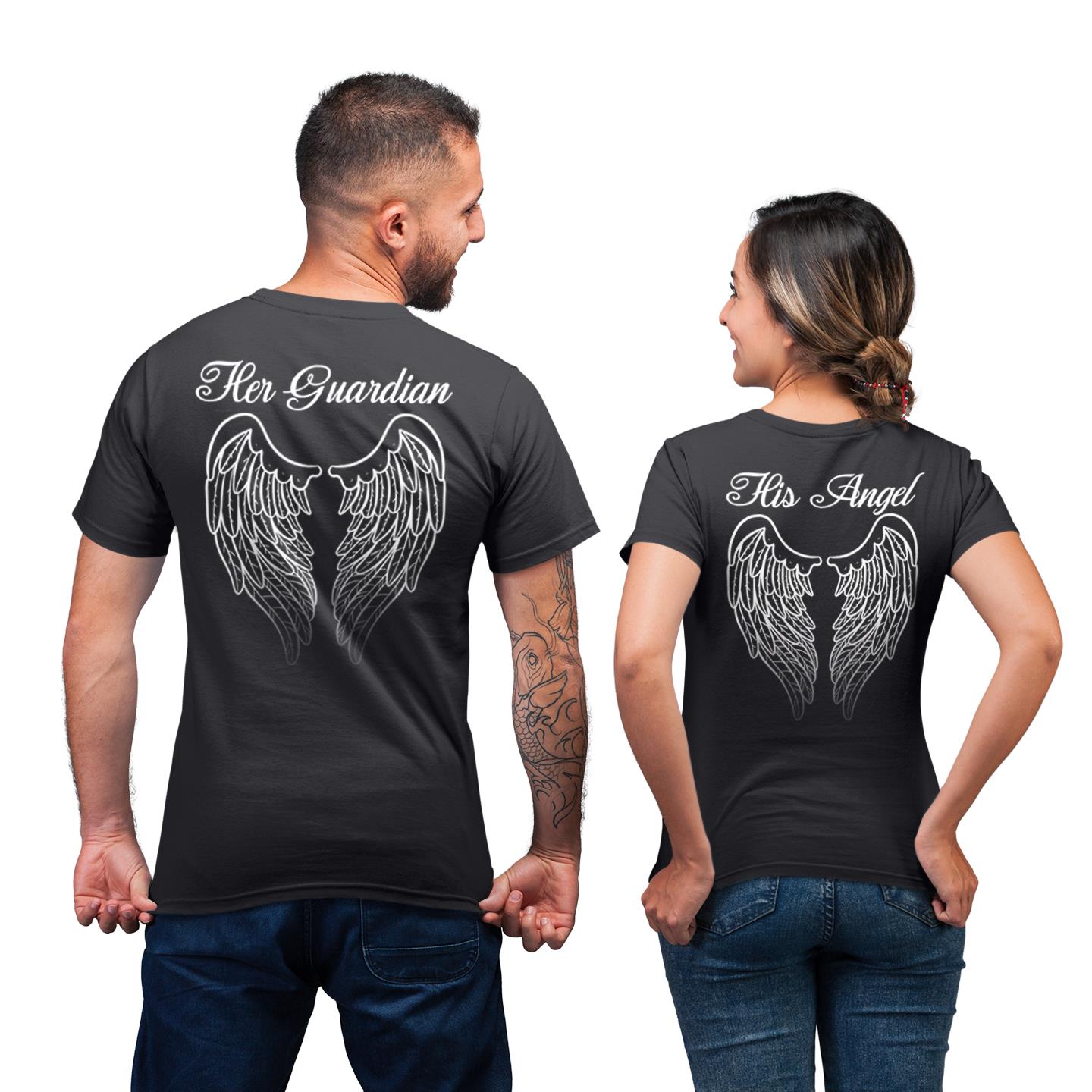Guardian Angel Wings Couple Matching Gift T- Shirt