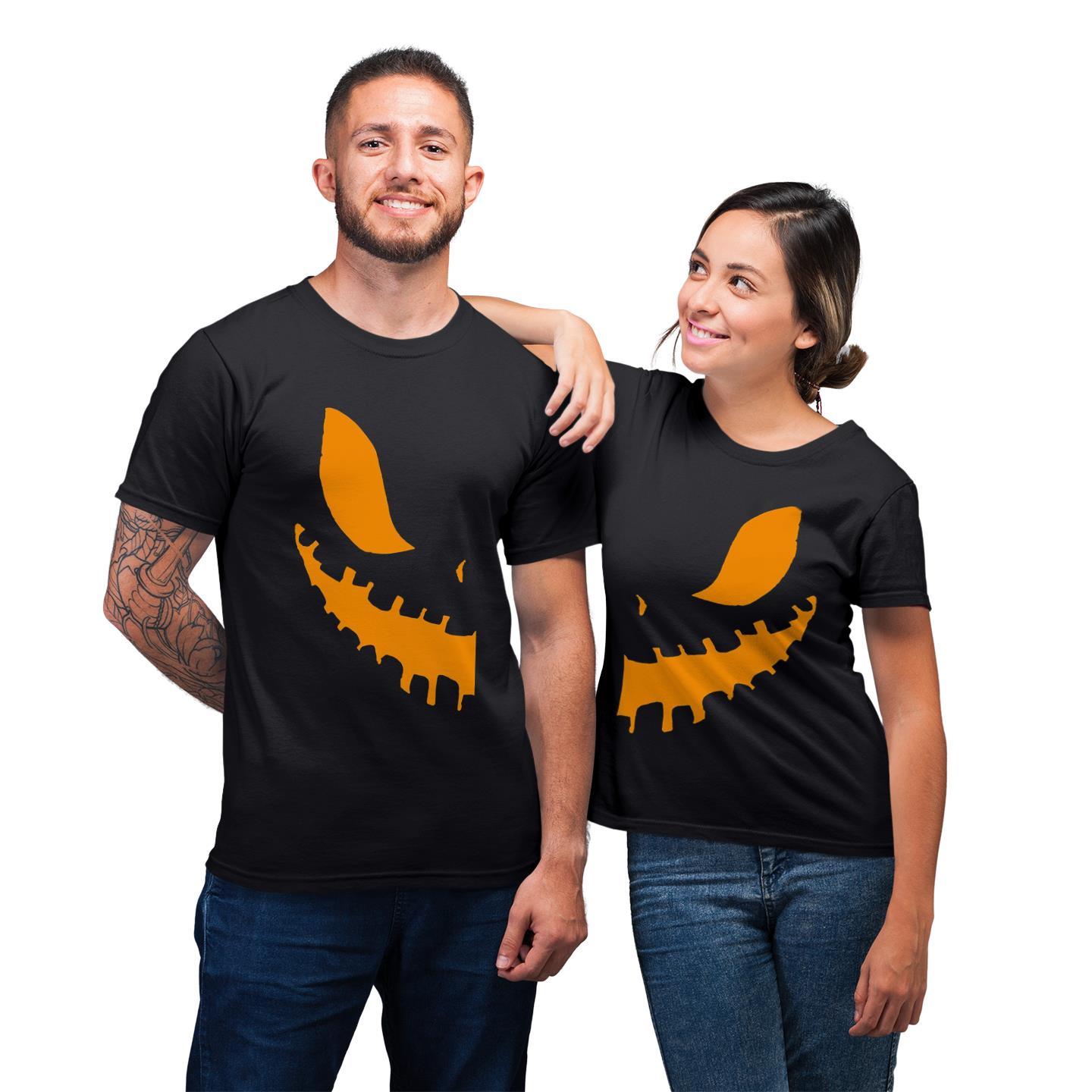 Halloween For Couple Pumkin Smile T-shirt