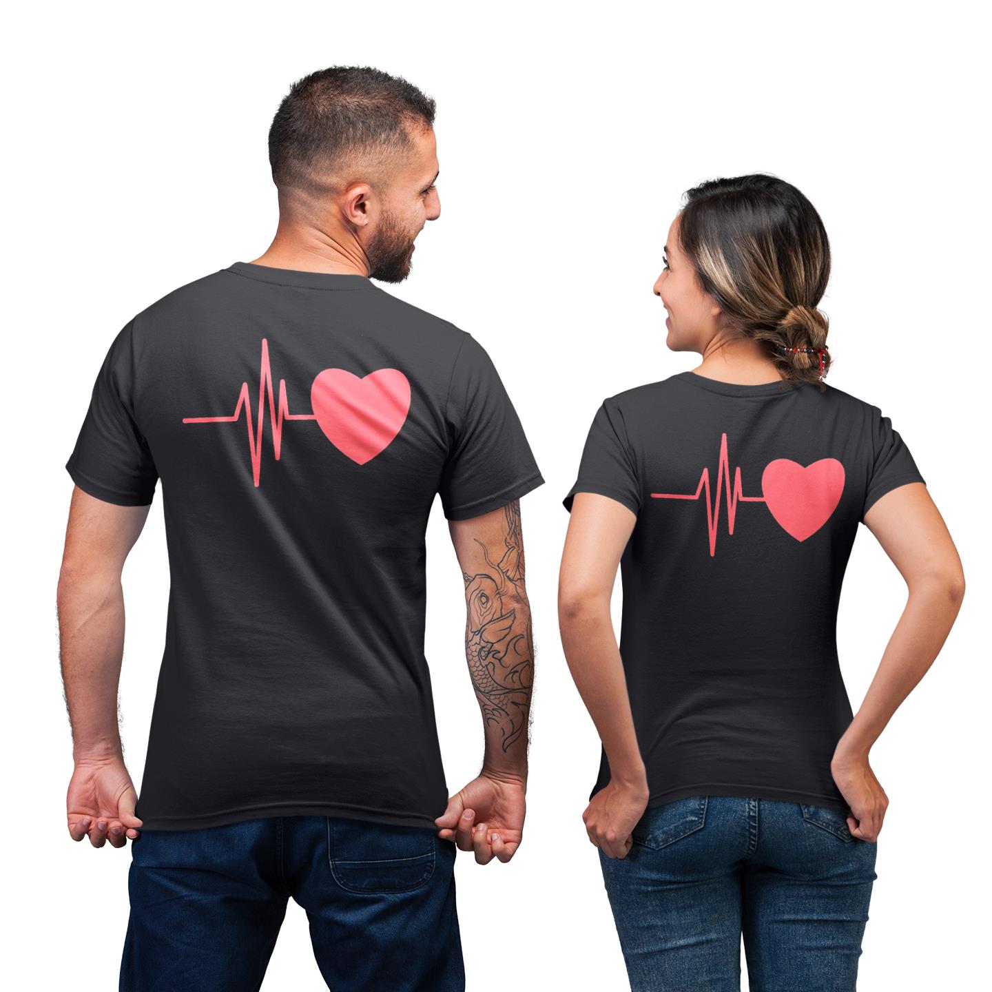 Heart Beat Him And Her Shirt For Couple Lover Matching T-shirt